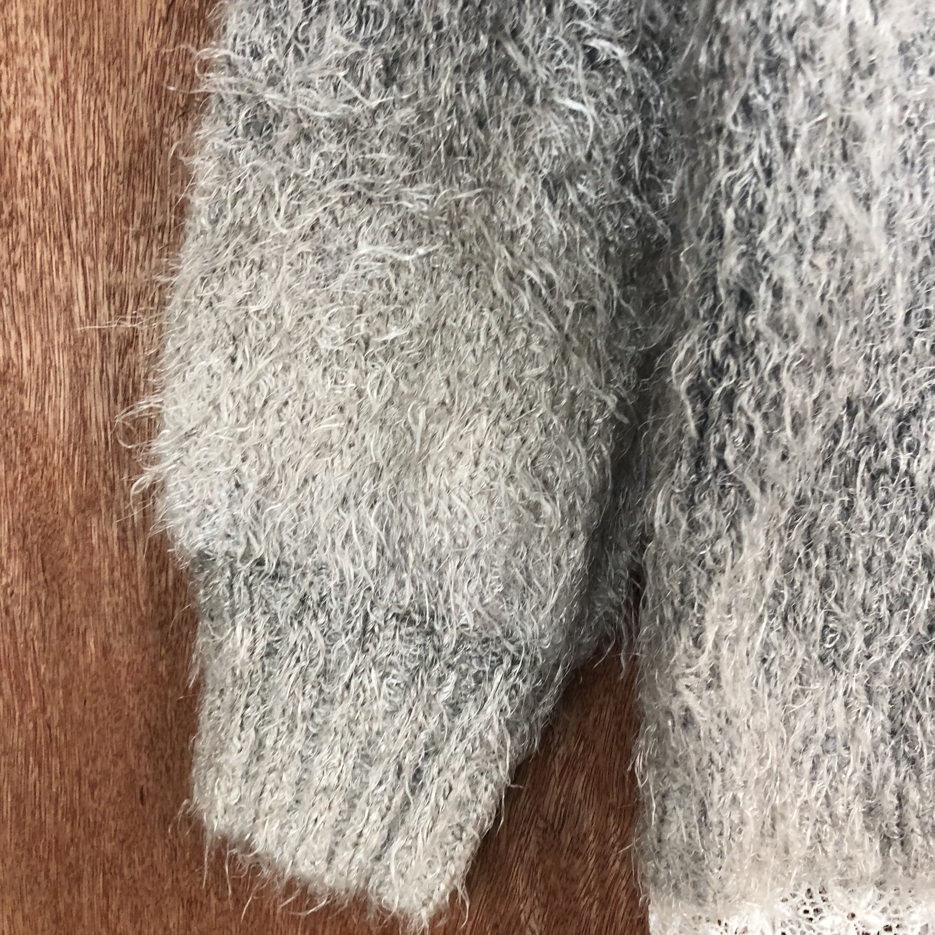 Homespun Knitwear × Japanese Brand DLL Ciqueto Ikka Grey Mohair Shag Shaggy Knitwear #c531 Size US M / EU 48-50 / 2 - 6 Thumbnail