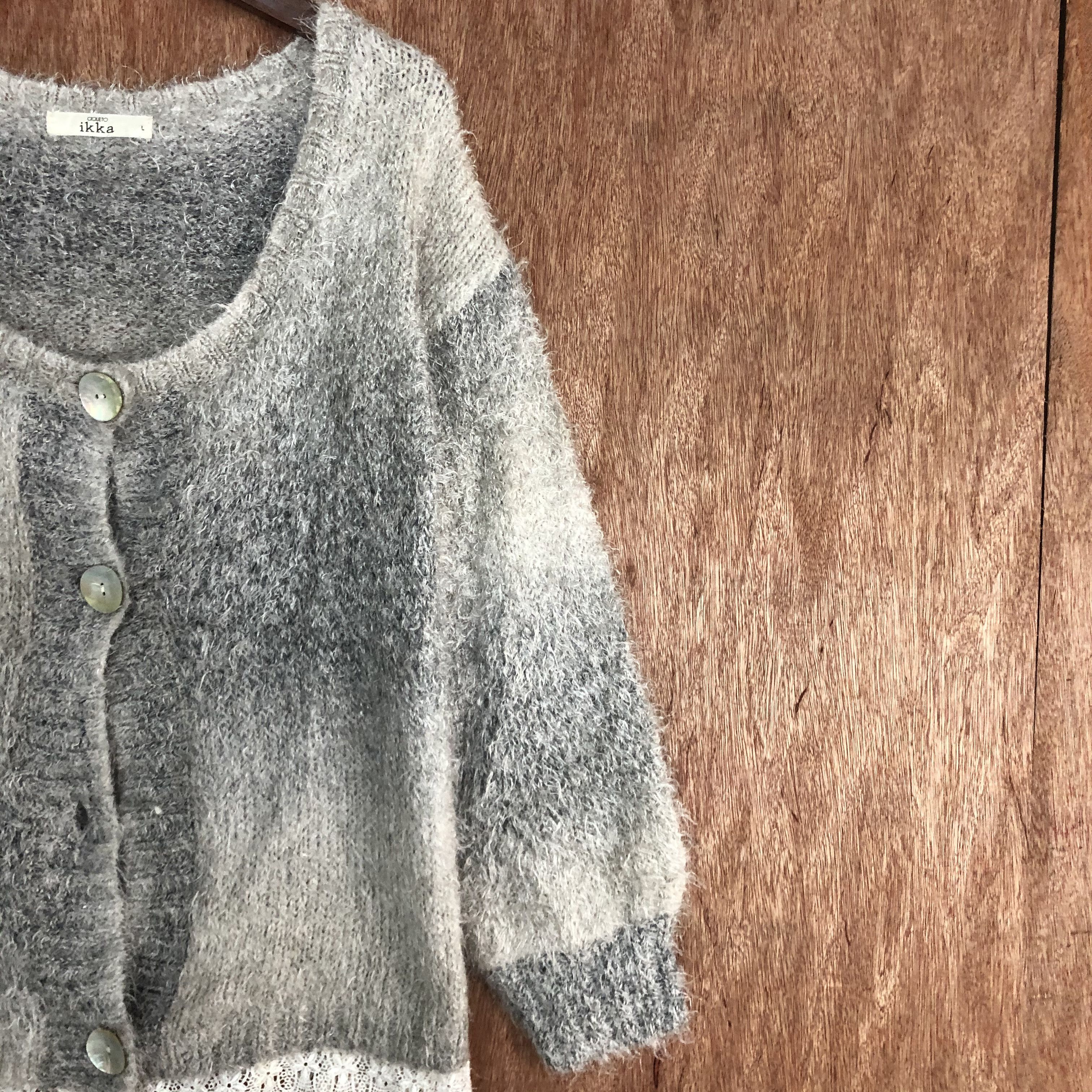 Homespun Knitwear × Japanese Brand DLL Ciqueto Ikka Grey Mohair Shag Shaggy Knitwear #c531 Size US M / EU 48-50 / 2 - 5 Thumbnail
