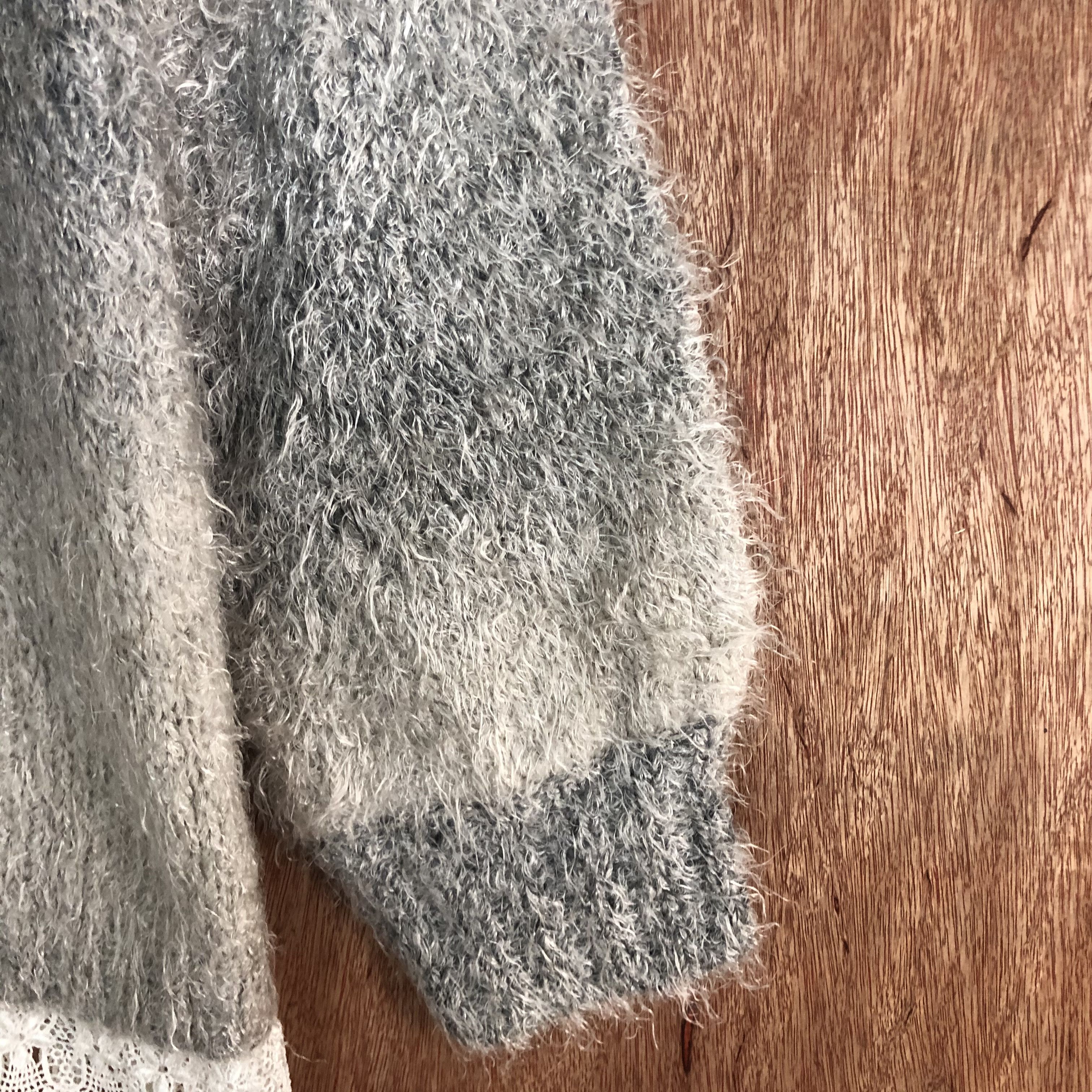 Homespun Knitwear × Japanese Brand DLL Ciqueto Ikka Grey Mohair Shag Shaggy Knitwear #c531 Size US M / EU 48-50 / 2 - 4 Thumbnail