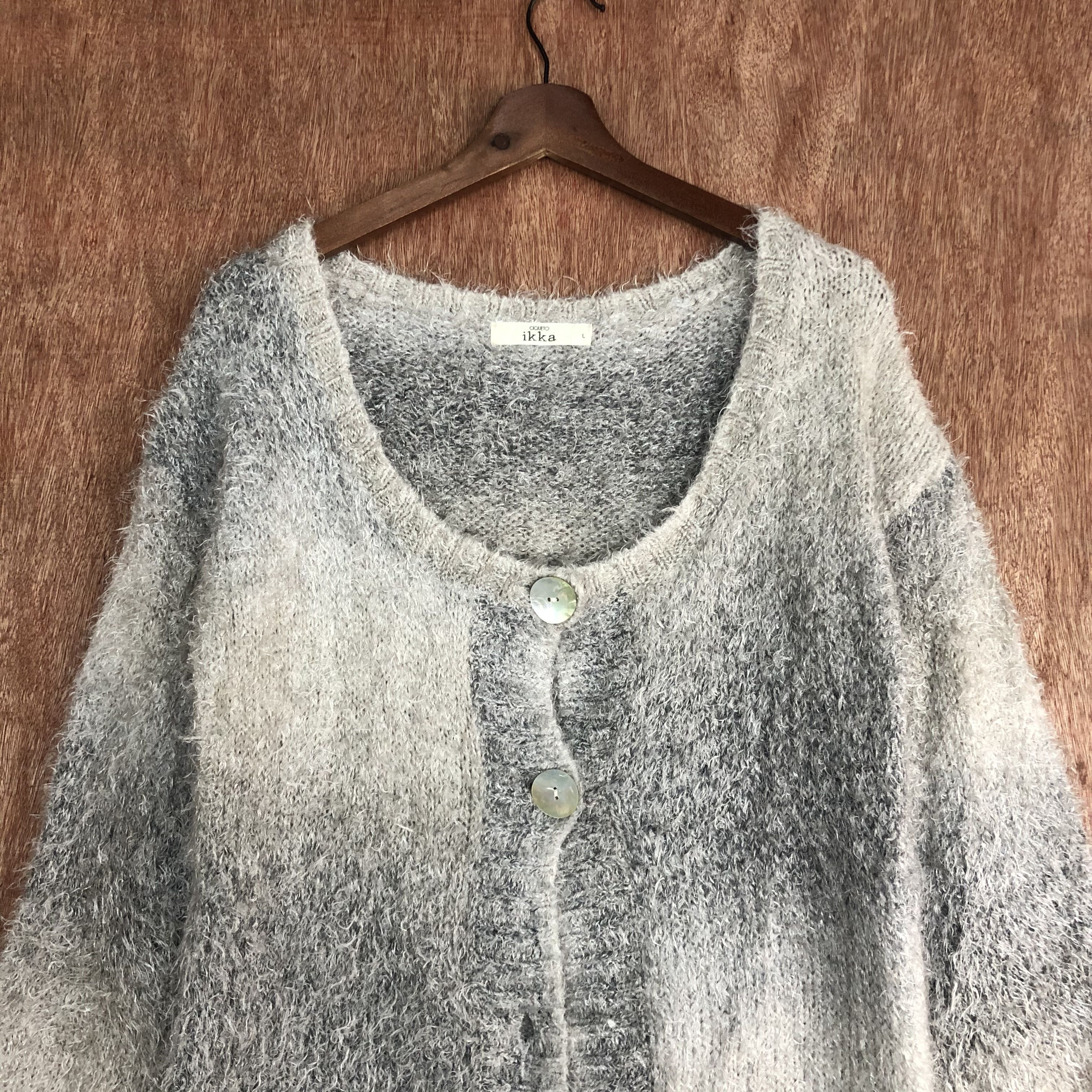 Homespun Knitwear × Japanese Brand DLL Ciqueto Ikka Grey Mohair Shag Shaggy Knitwear #c531 Size US M / EU 48-50 / 2 - 2 Thumbnail