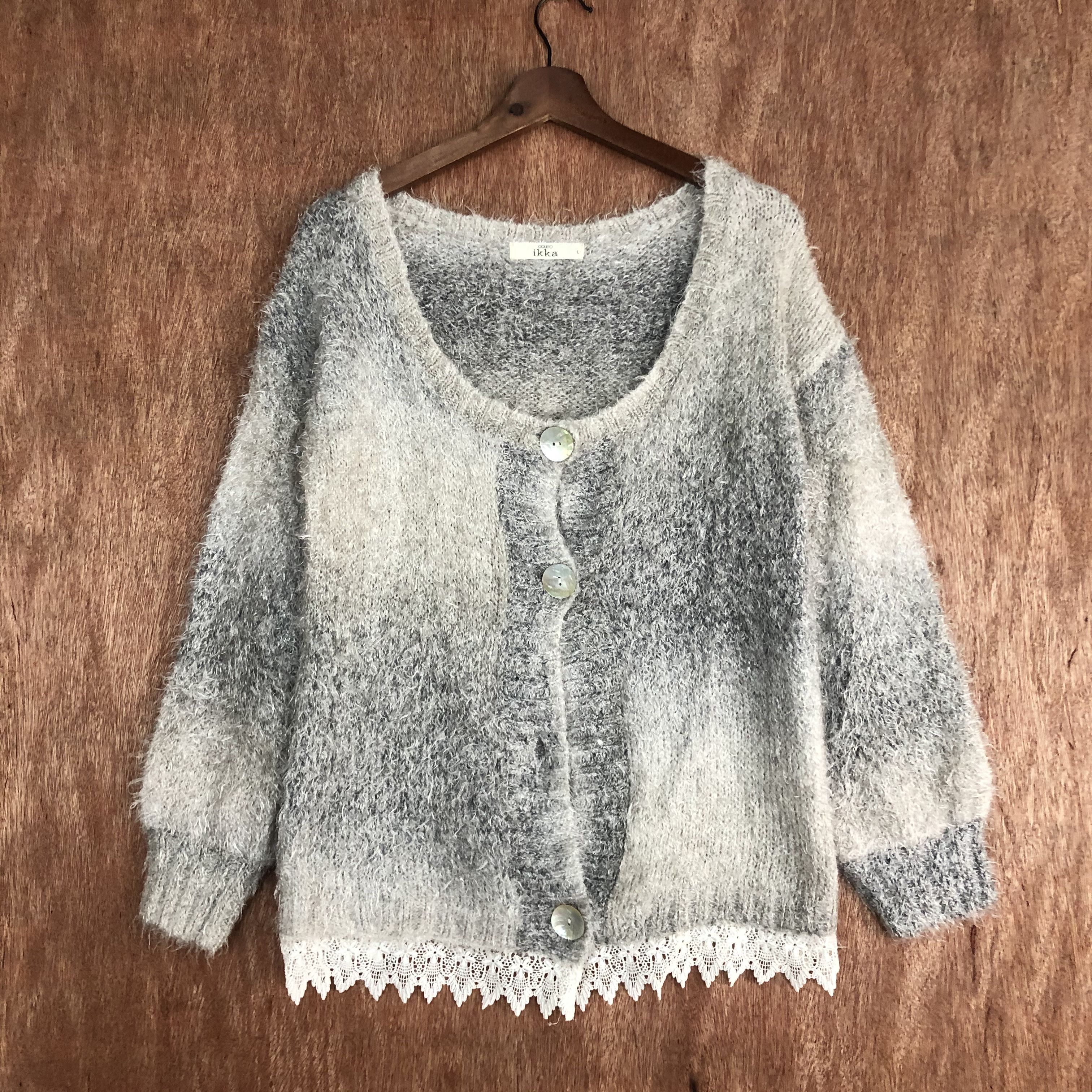 Homespun Knitwear × Japanese Brand DLL Ciqueto Ikka Grey Mohair Shag Shaggy Knitwear #c531 Size US M / EU 48-50 / 2 - 1 Thumbnail