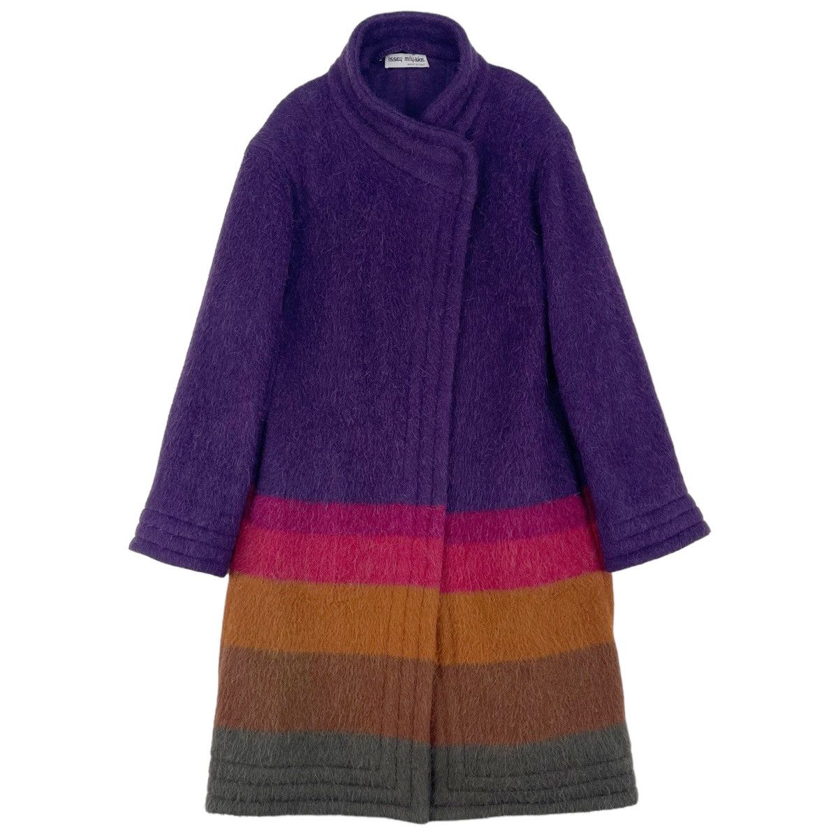 Issey Miyake 80’s Alpaca Mohair Colourblock Coat Size US M / EU 48-50 / 2 - 4 Thumbnail