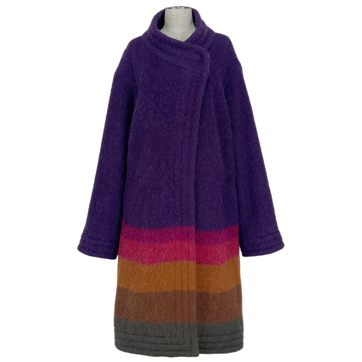 Issey Miyake 80’s Alpaca Mohair Colourblock Coat Size US M / EU 48-50 / 2 - 1 Thumbnail