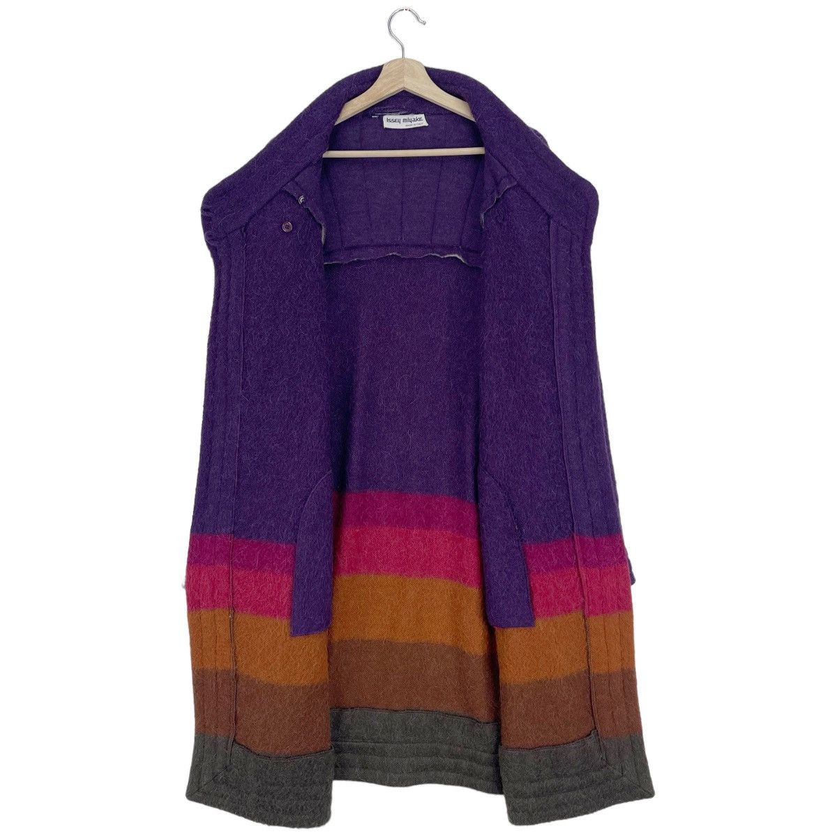 Issey Miyake 80’s Alpaca Mohair Colourblock Coat Size US M / EU 48-50 / 2 - 6 Thumbnail