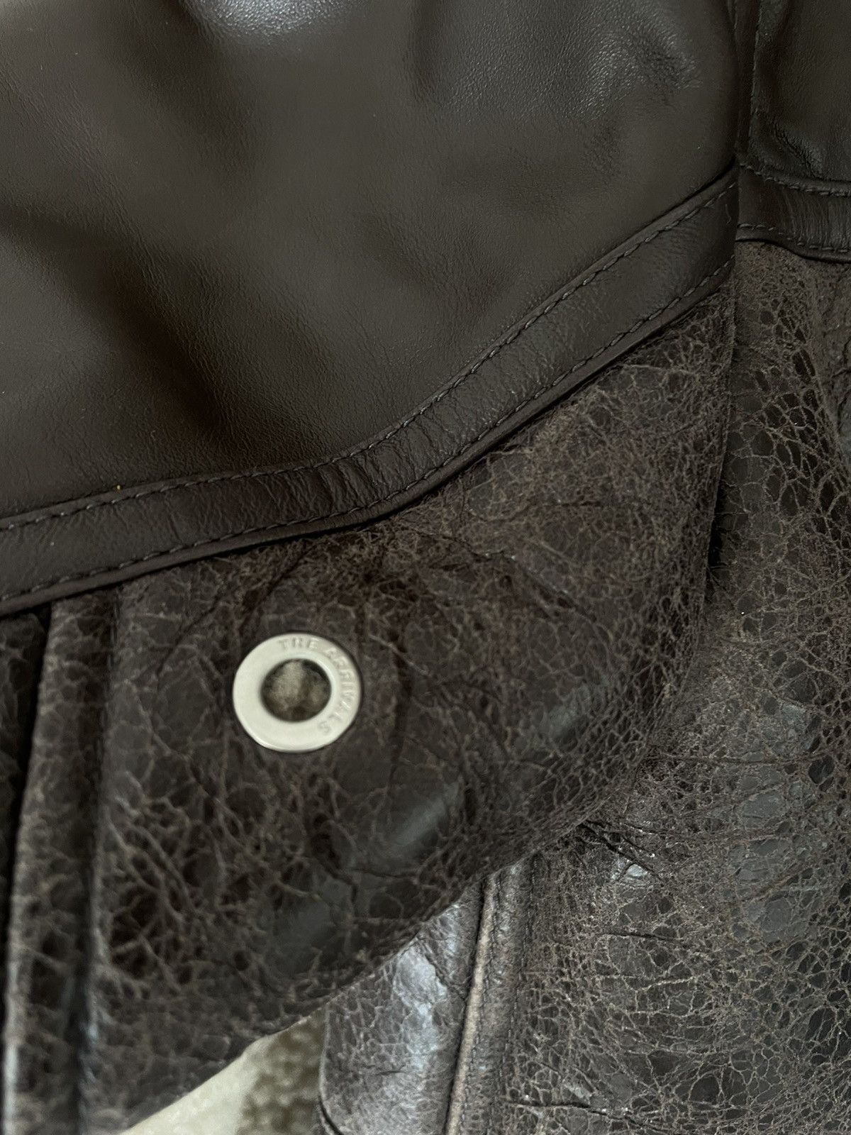 The Arrivals The Arrivals Brown Shearling Bomber Jacket Leather Aviator Size S / US 4 / IT 40 - 4 Thumbnail