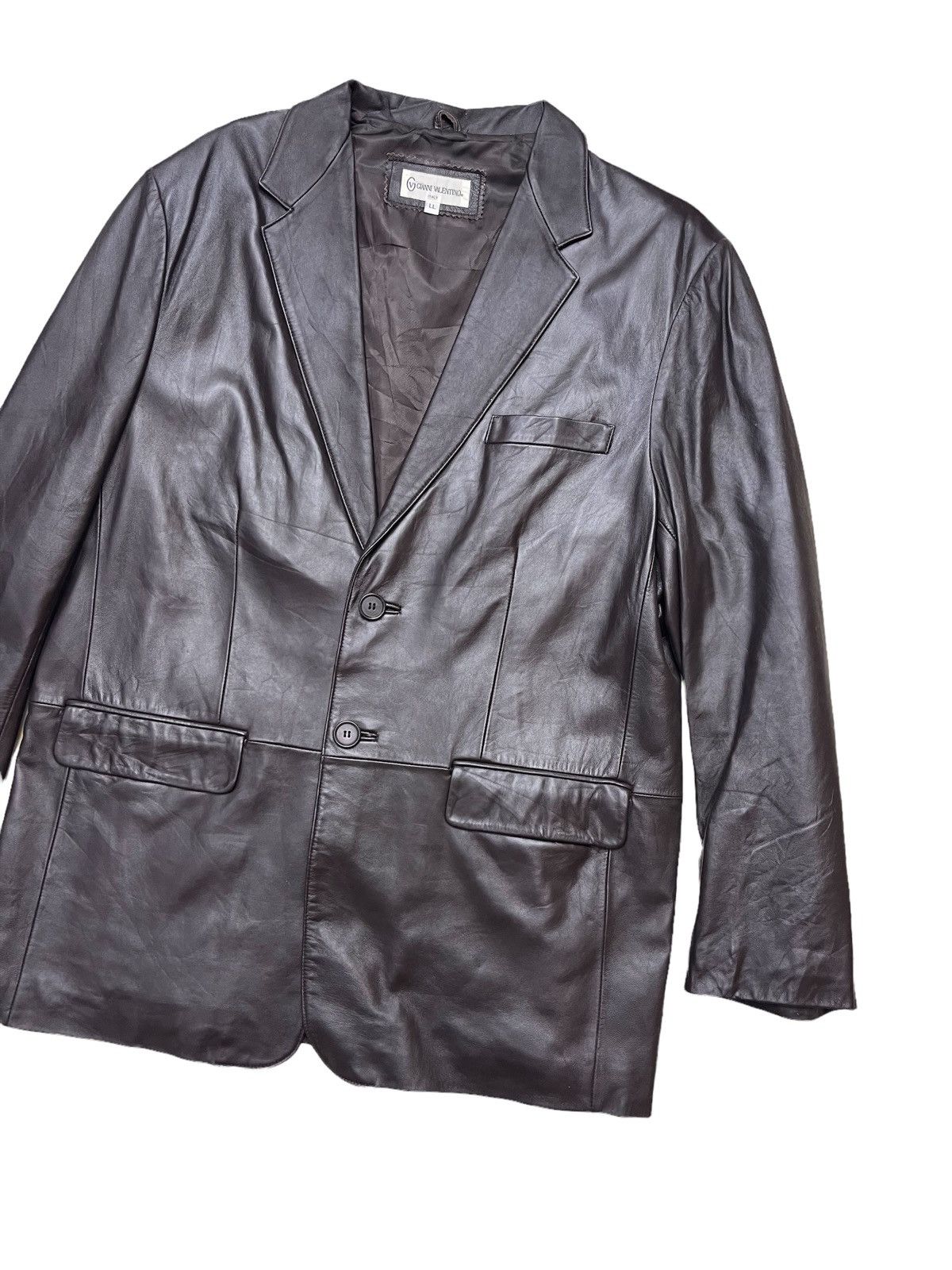 Valentino GIANNI VALENTINO SHEEPSKIN SOFT LEATHER JACKET Size US L / EU 52-54 / 3 - 4 Thumbnail