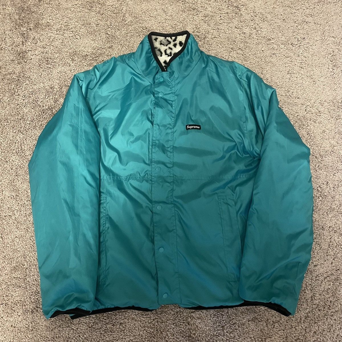 Supreme Leopard fleece reversible jacket