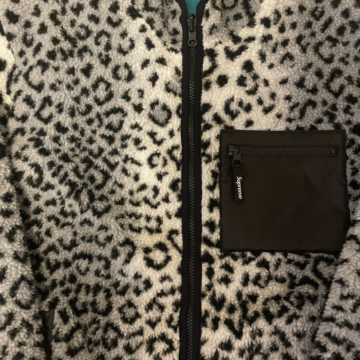 Supreme Leopard fleece reversible jacket