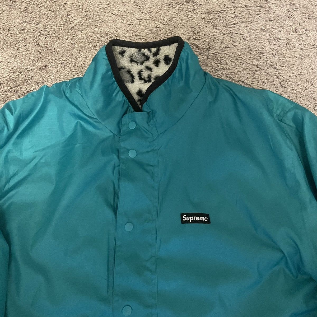 Supreme Leopard fleece reversible jacket