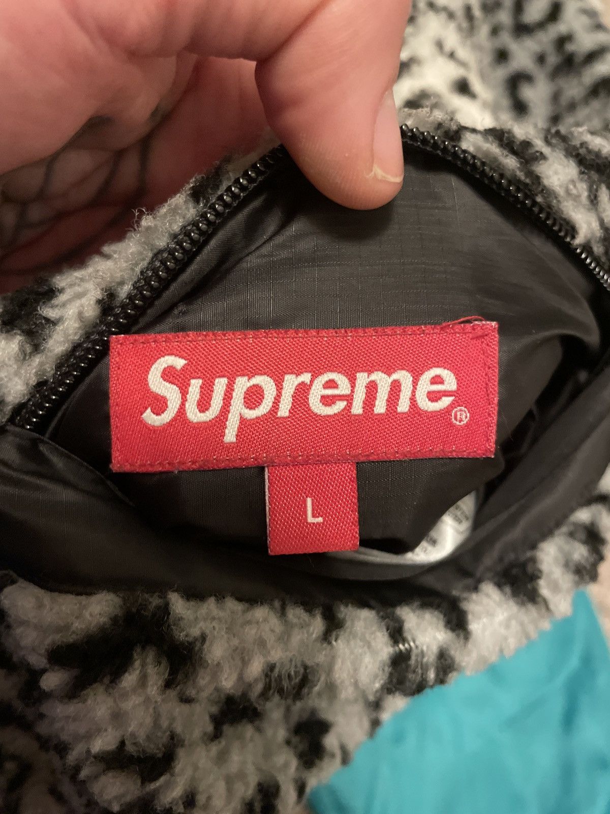 Supreme Leopard fleece reversible jacket