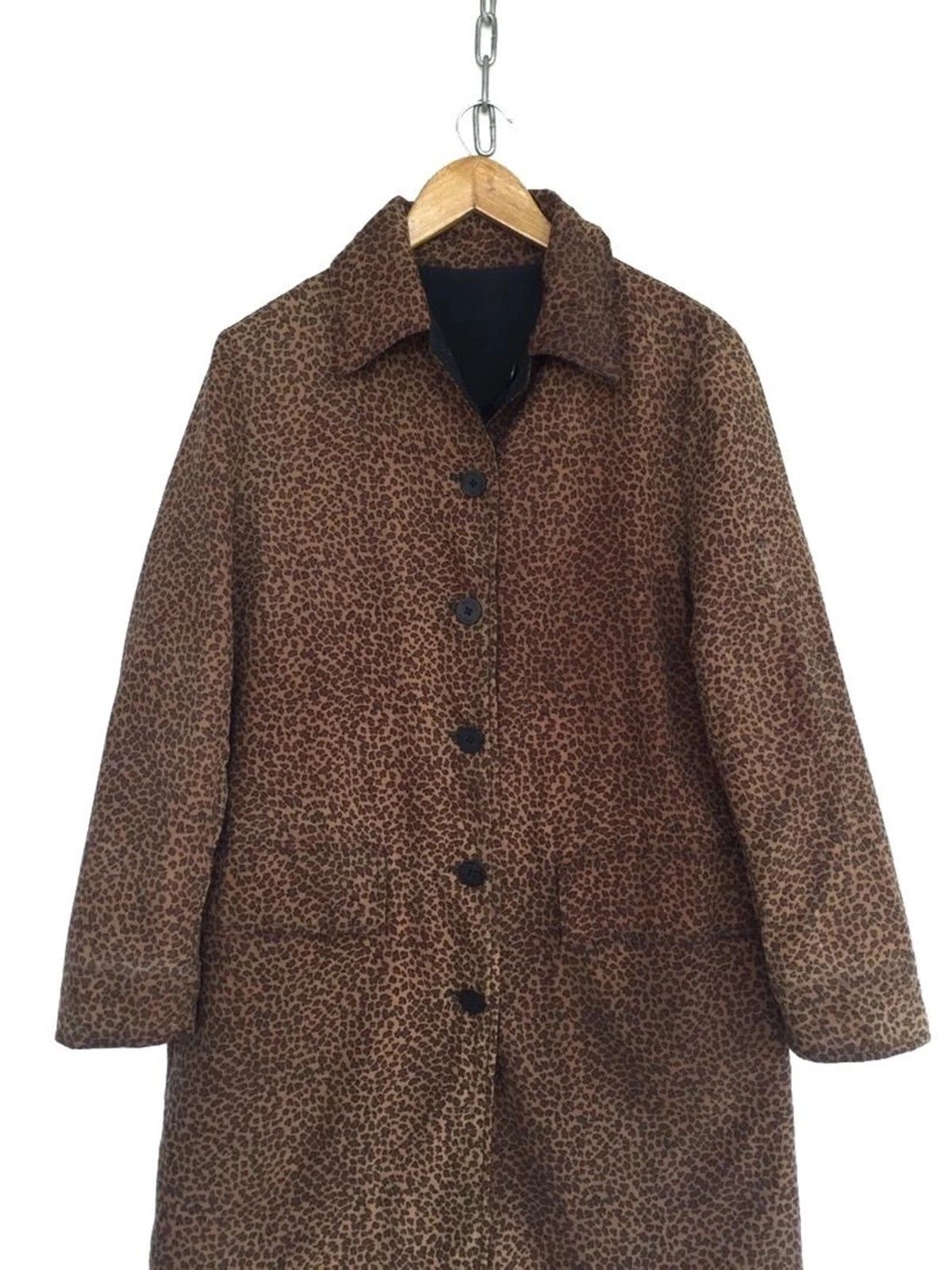Bottega Veneta 💥Final💥Bottega Veneta Leopard Riversible Black Waxed Jacket Size M / US 6-8 / IT 42-44 - 6 Thumbnail