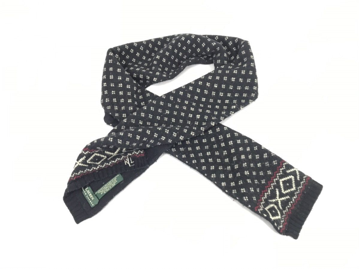 Designer RLL Polo Ralph Lauren Lambswool Nylon Scarf Muffler Size ONE SIZE - 1 Thumbnail