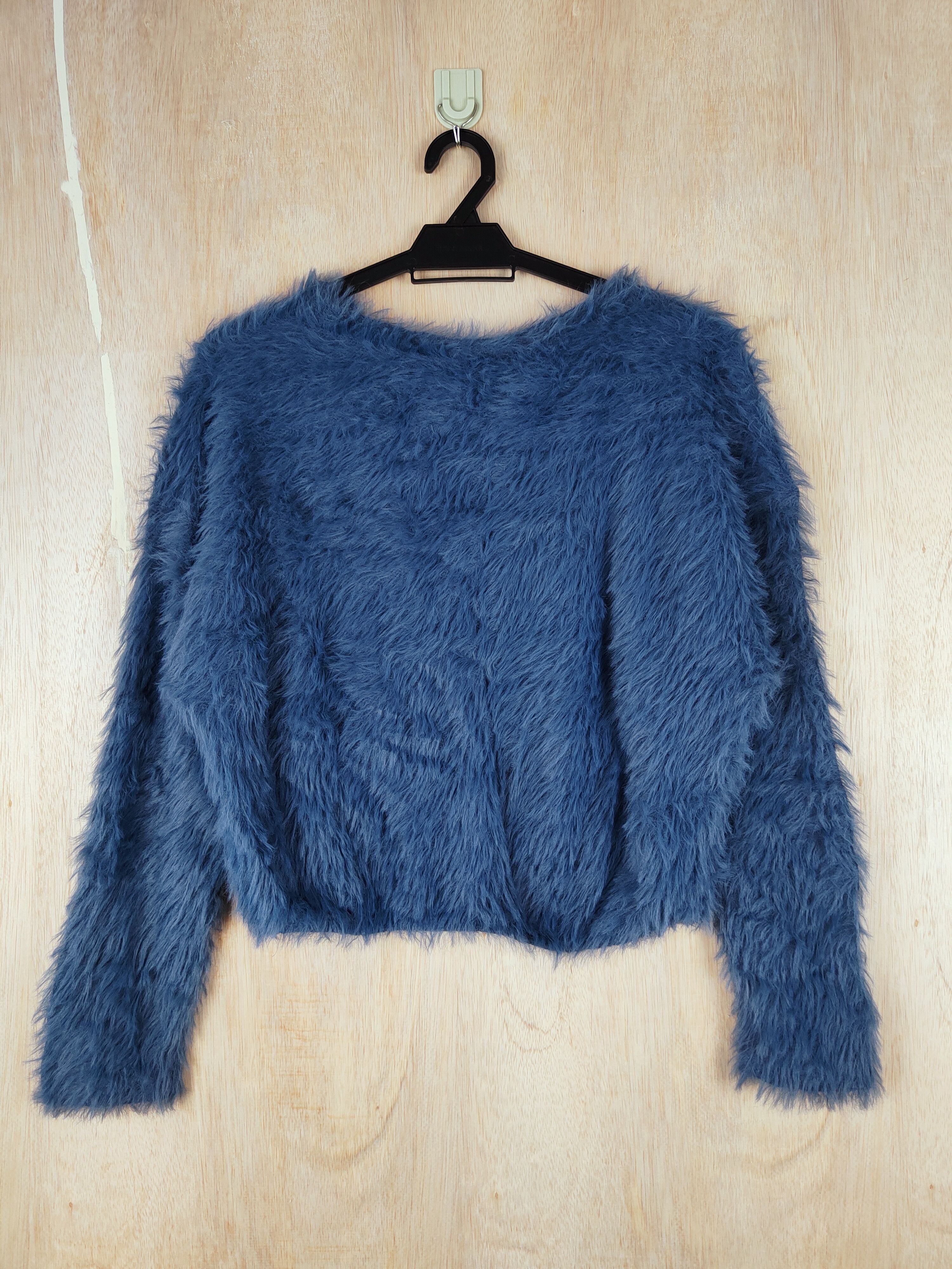 Homespun Knitwear Japanese Brand Blue Shag Shaggy Fur Mohair Knitwear #S258 Size S / US 4 / IT 40 - 5 Thumbnail