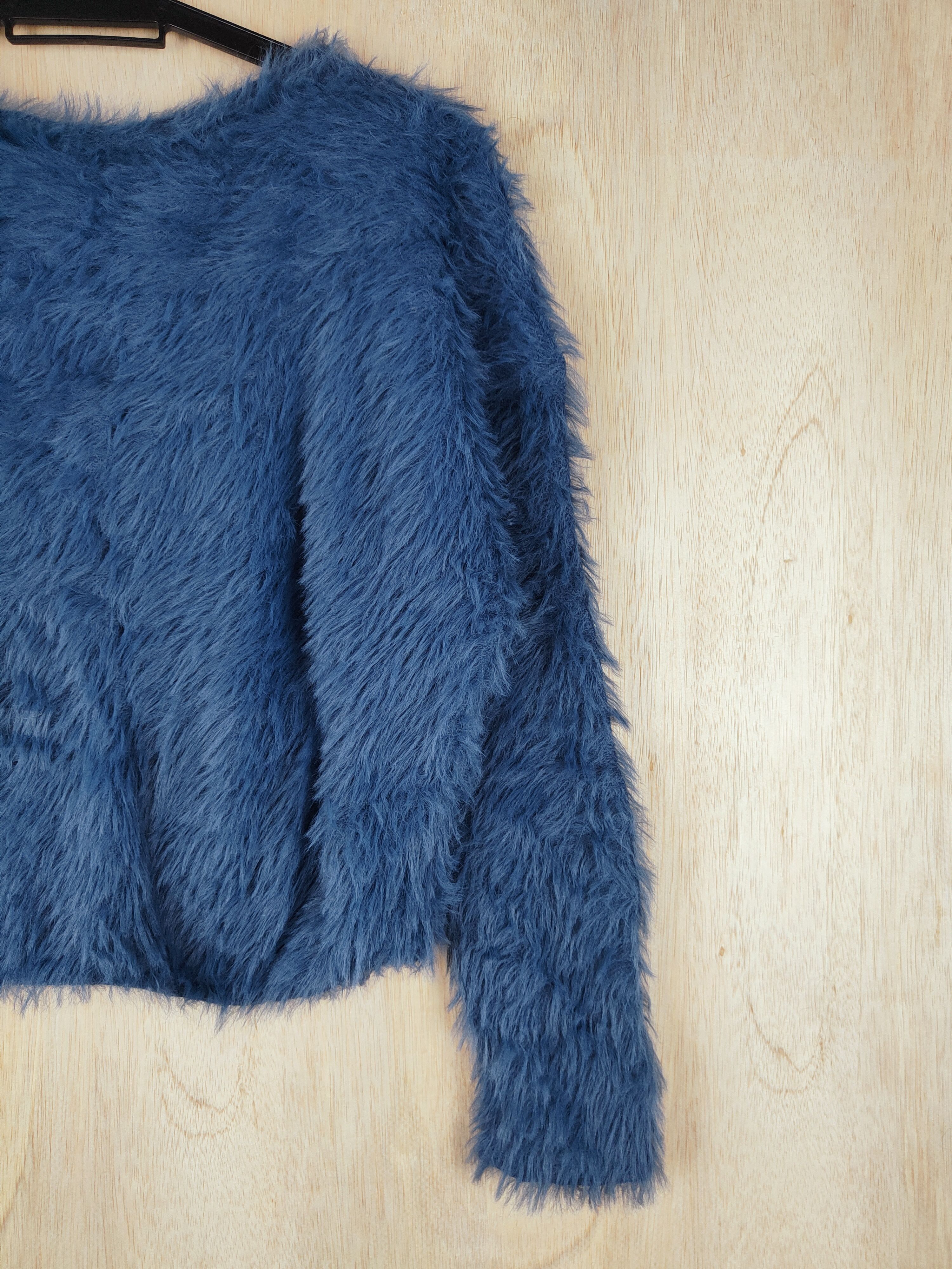 Homespun Knitwear Japanese Brand Blue Shag Shaggy Fur Mohair Knitwear #S258 Size S / US 4 / IT 40 - 7 Thumbnail