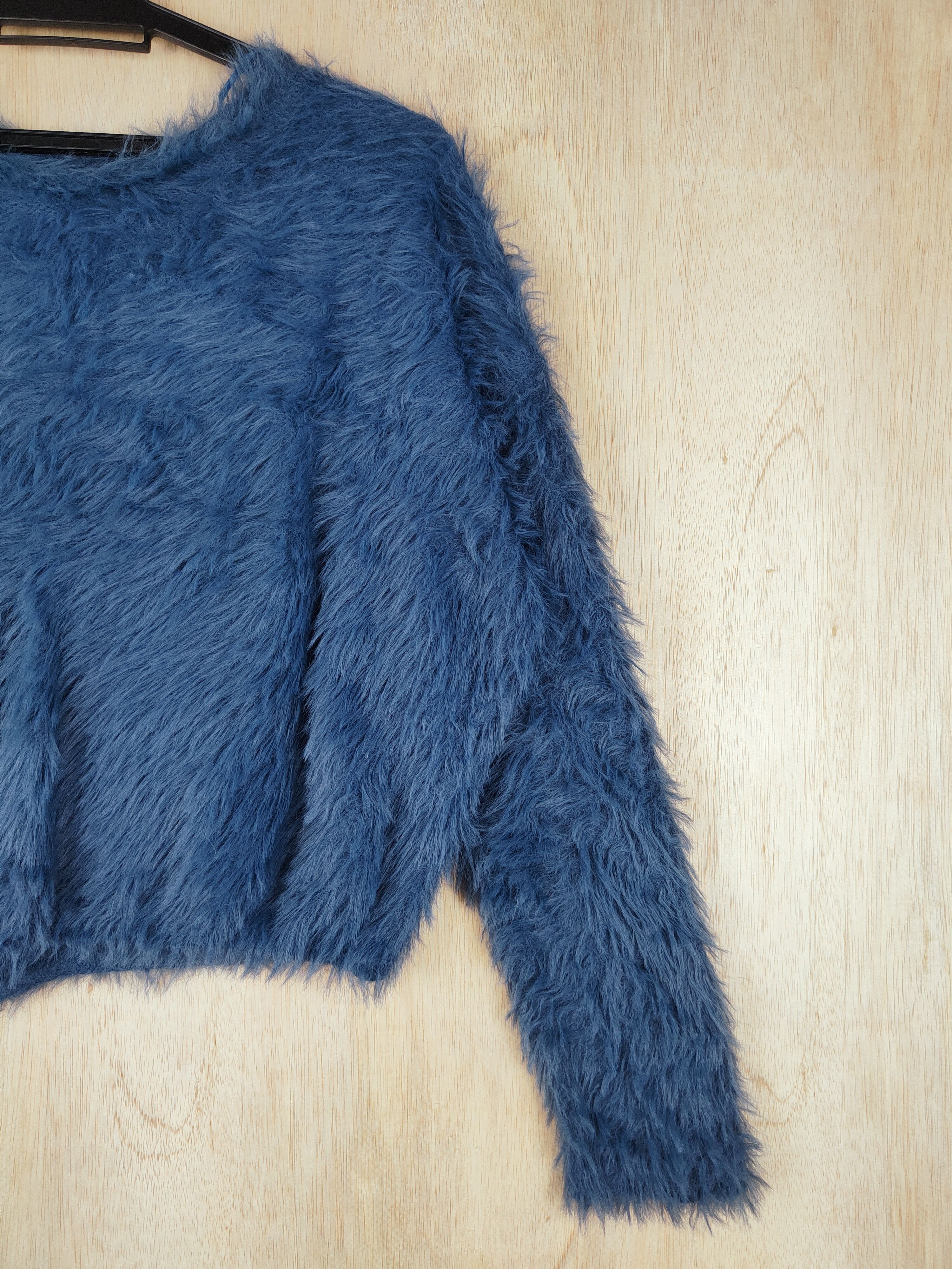 Homespun Knitwear Japanese Brand Blue Shag Shaggy Fur Mohair Knitwear #S258 Size S / US 4 / IT 40 - 4 Thumbnail