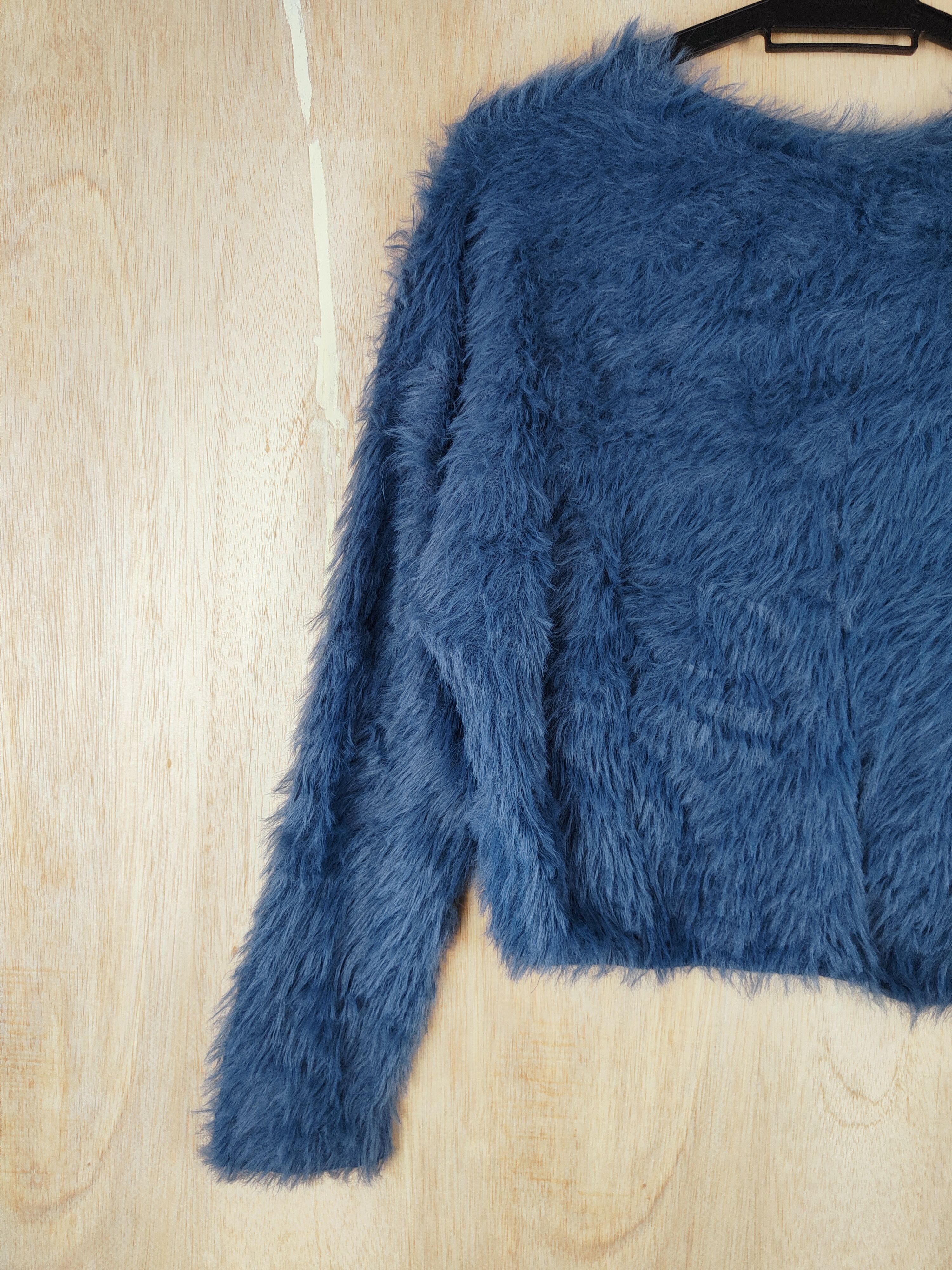 Homespun Knitwear Japanese Brand Blue Shag Shaggy Fur Mohair Knitwear #S258 Size S / US 4 / IT 40 - 6 Thumbnail