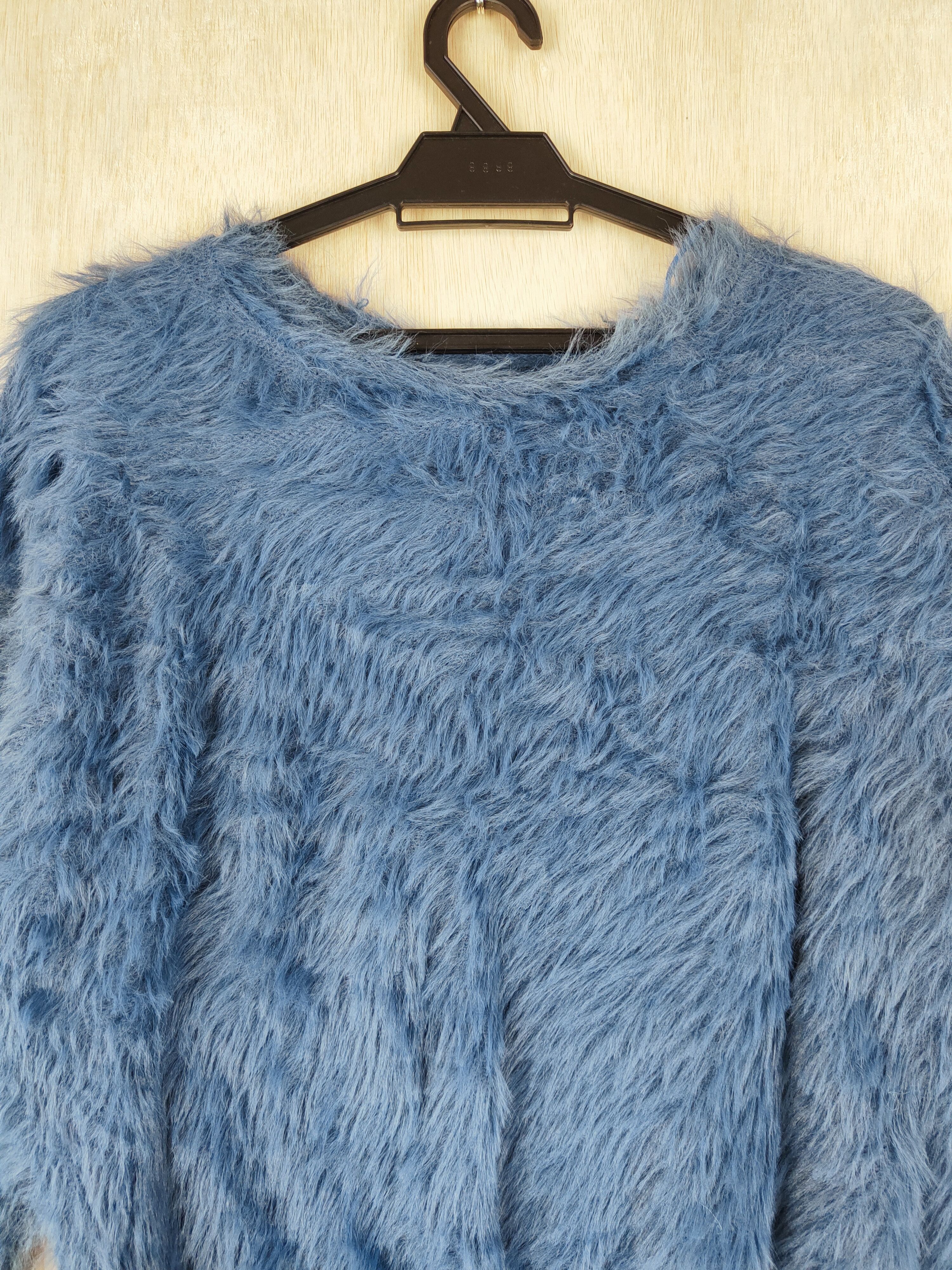 Homespun Knitwear Japanese Brand Blue Shag Shaggy Fur Mohair Knitwear #S258 Size S / US 4 / IT 40 - 2 Thumbnail