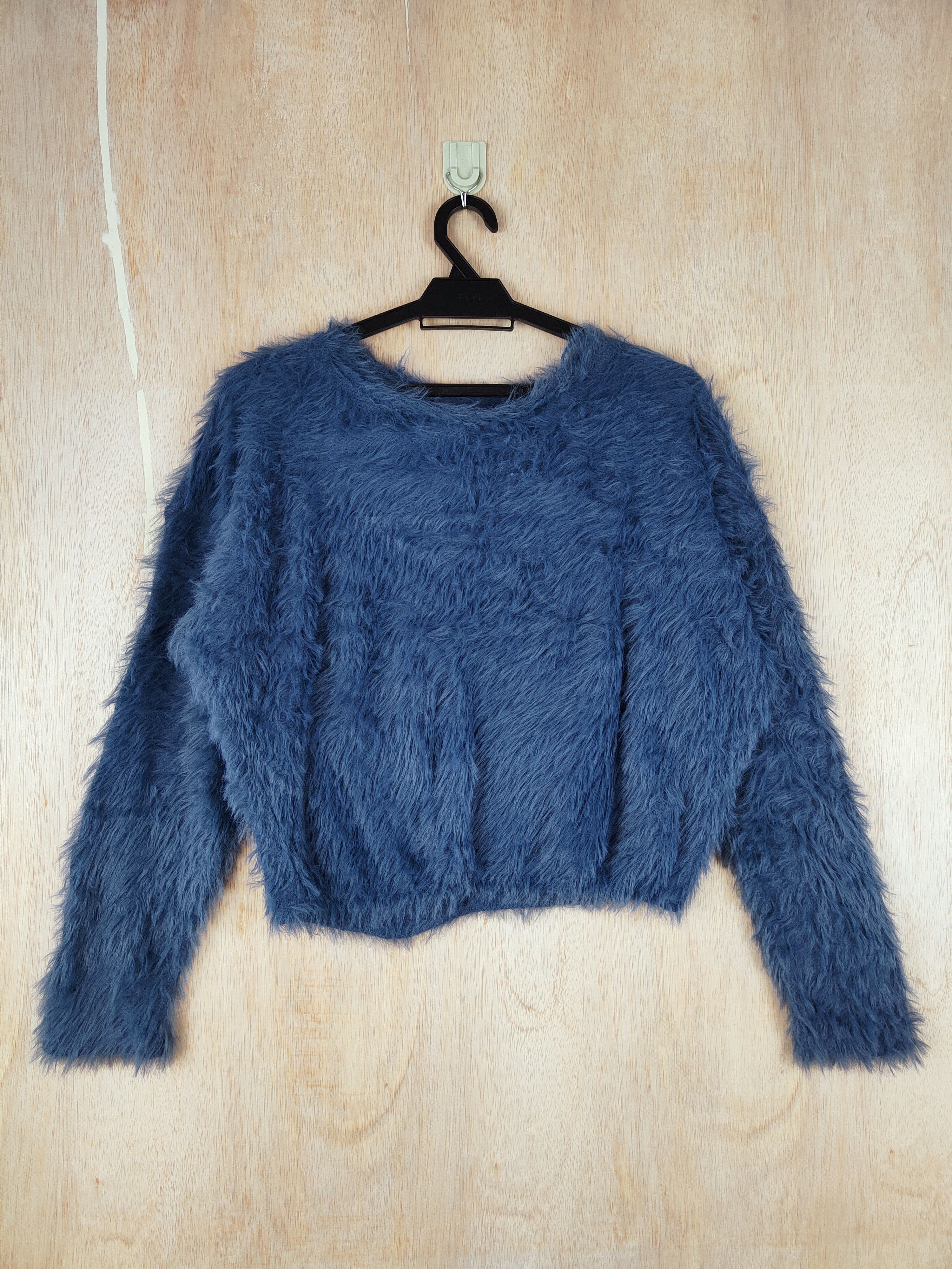 Homespun Knitwear Japanese Brand Blue Shag Shaggy Fur Mohair Knitwear #S258 Size S / US 4 / IT 40 - 1 Thumbnail