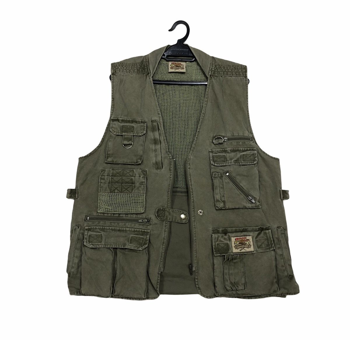 image of Disney Indiana Jones Adventure Wear Cargo Vest Jacket in Green, Men's (Size Medium)