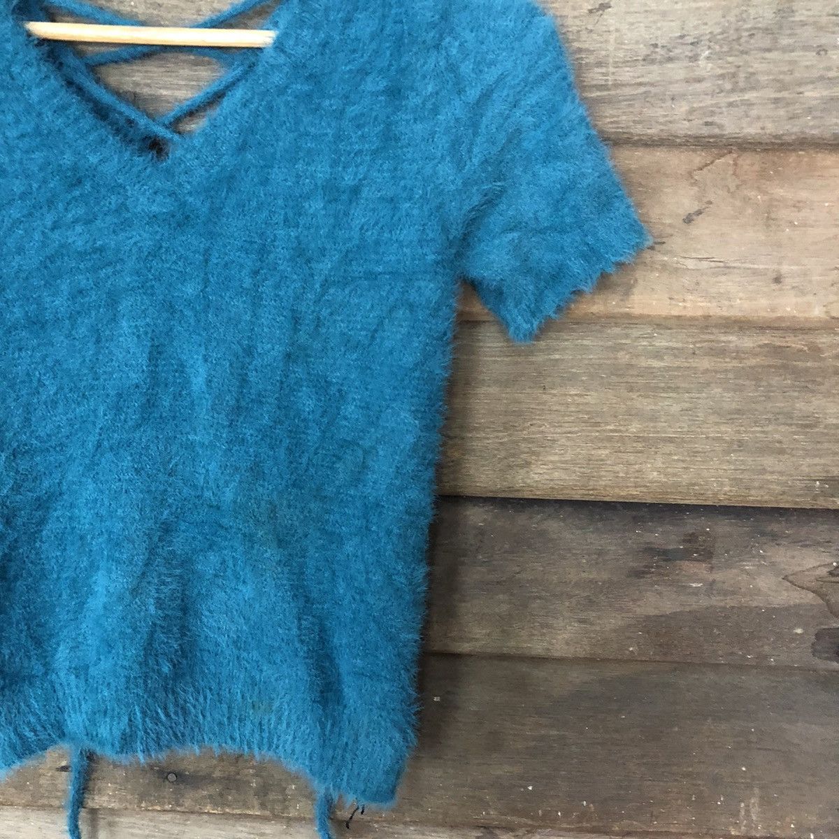 Homespun Knitwear × Japanese Brand Japanese Brand Blue Shag Shaggy Fur Mohair Knitwear #6951 Size XS / US 0-2 / IT 36-38 - 3 Thumbnail