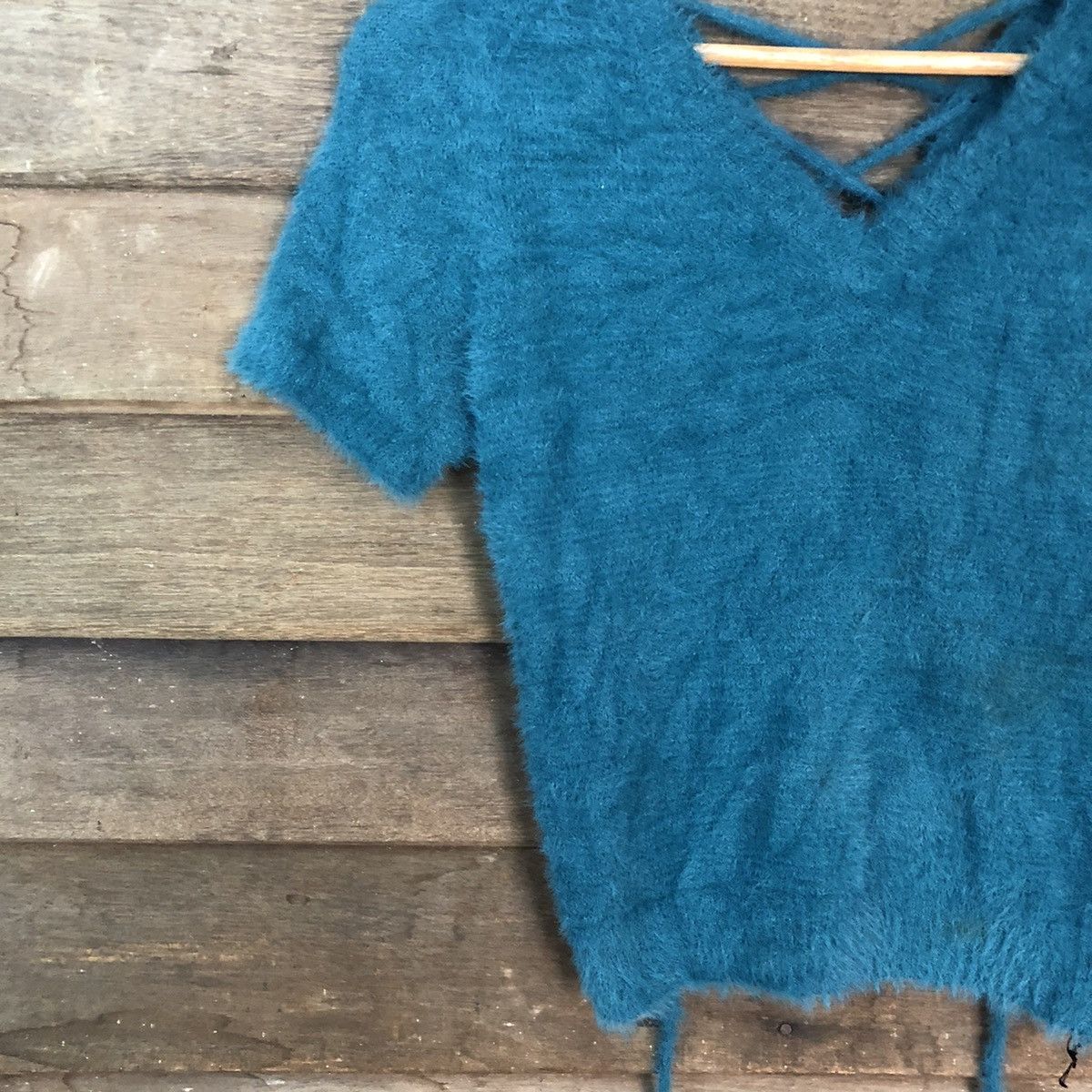 Homespun Knitwear × Japanese Brand Japanese Brand Blue Shag Shaggy Fur Mohair Knitwear #6951 Size XS / US 0-2 / IT 36-38 - 2 Thumbnail