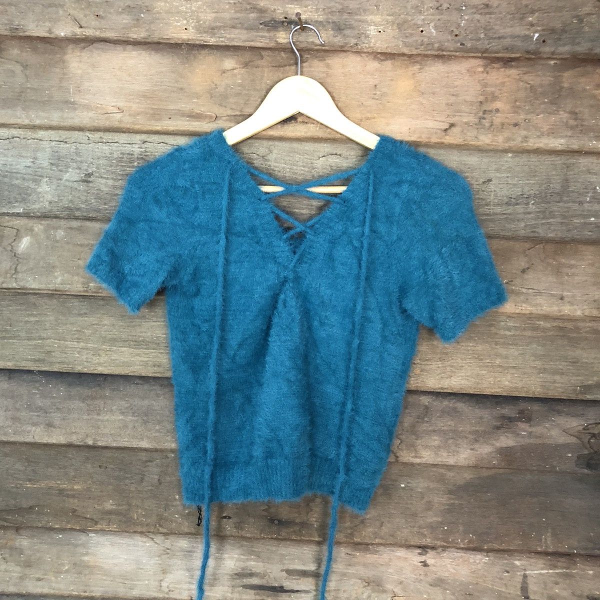 Homespun Knitwear × Japanese Brand Japanese Brand Blue Shag Shaggy Fur Mohair Knitwear #6951 Size XS / US 0-2 / IT 36-38 - 6 Thumbnail