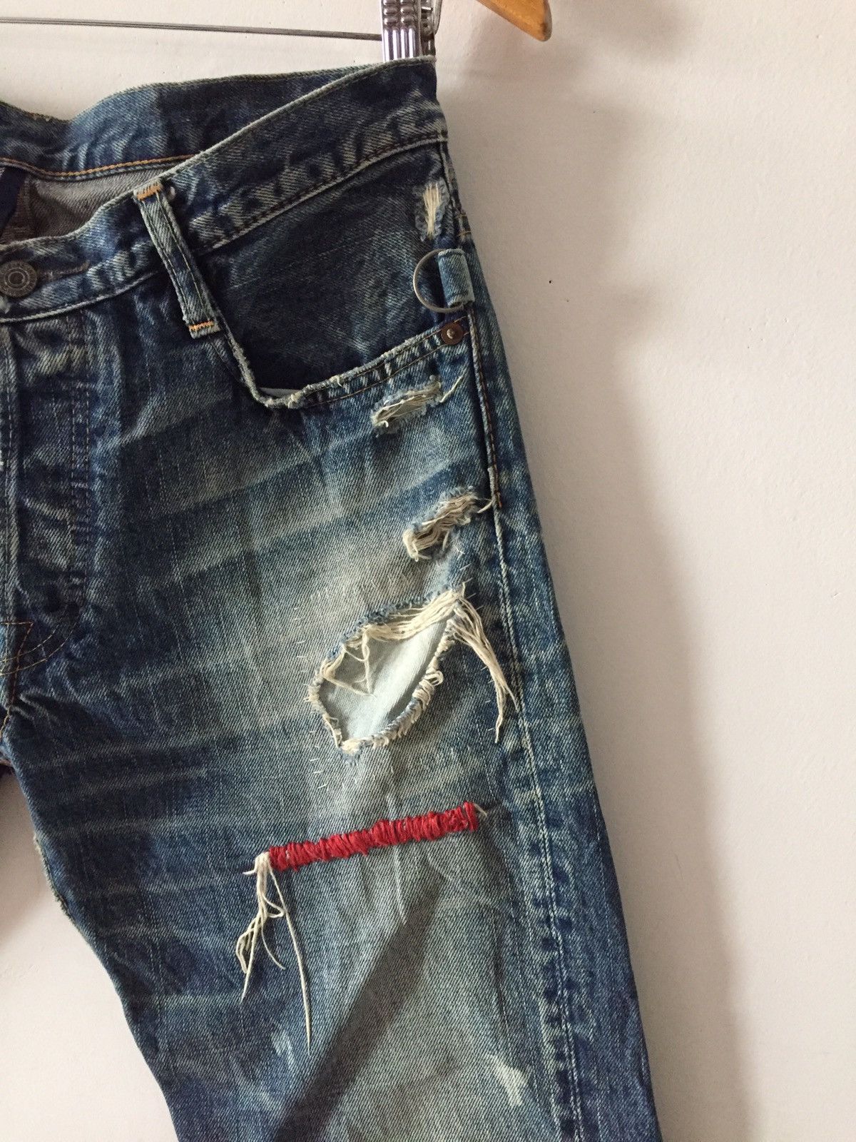 Hysteric Glamour × Japanese Brand Wold JeansPatchwork Design Kurt Cobain Style Denim Pant Size US 31 - 17 Thumbnail