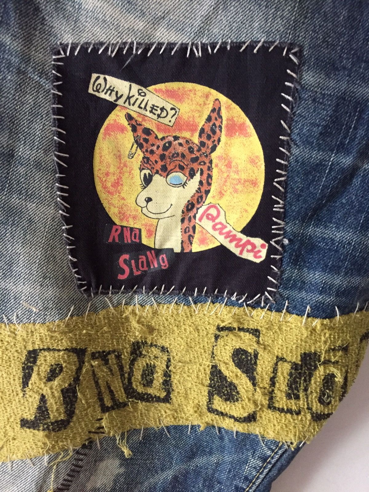 Hysteric Glamour × Japanese Brand Wold JeansPatchwork Design Kurt Cobain Style Denim Pant Size US 31 - 11 Thumbnail
