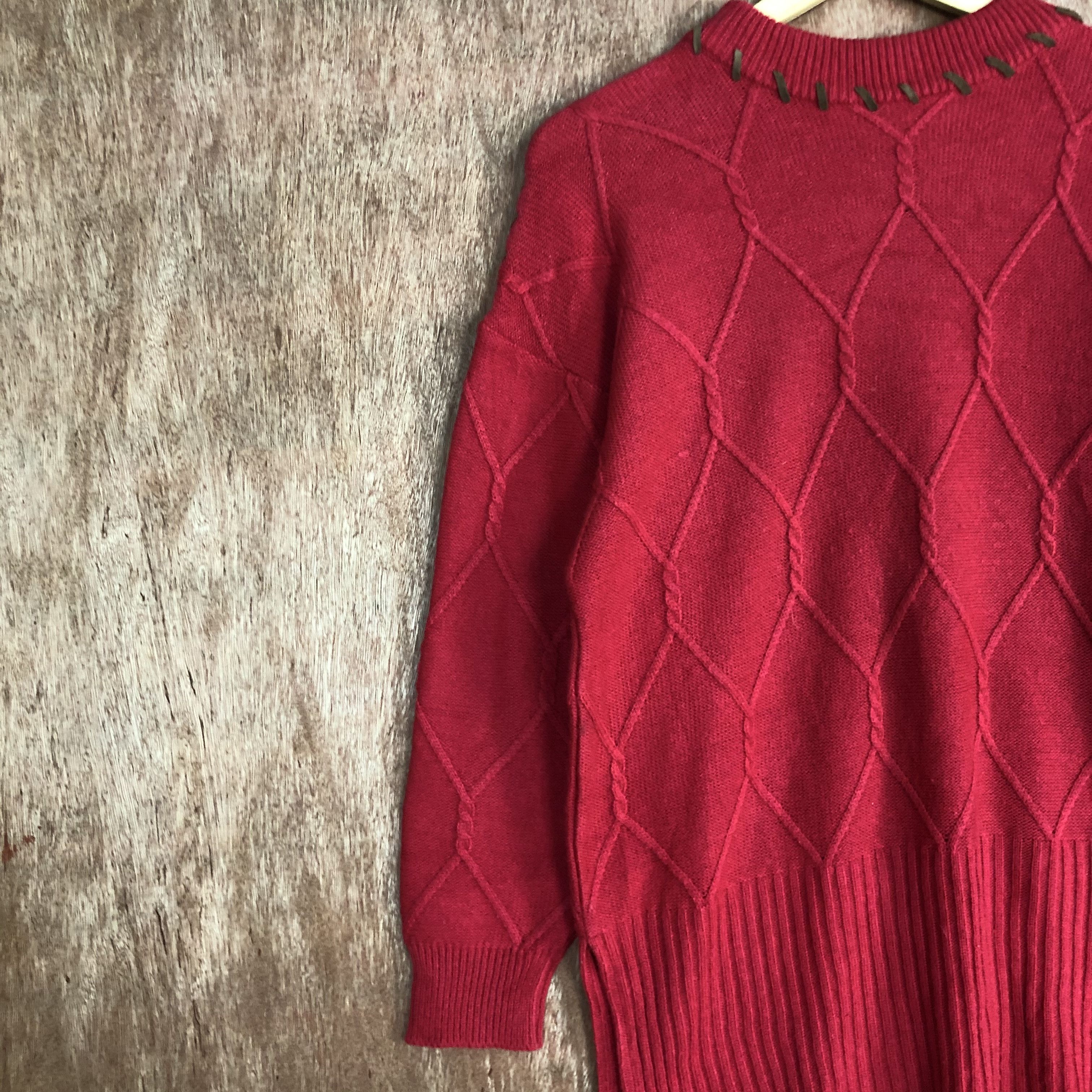 Homespun Knitwear GST Red japan cable long Knitwear #6067 Size US M / EU 48-50 / 2 - 7 Thumbnail