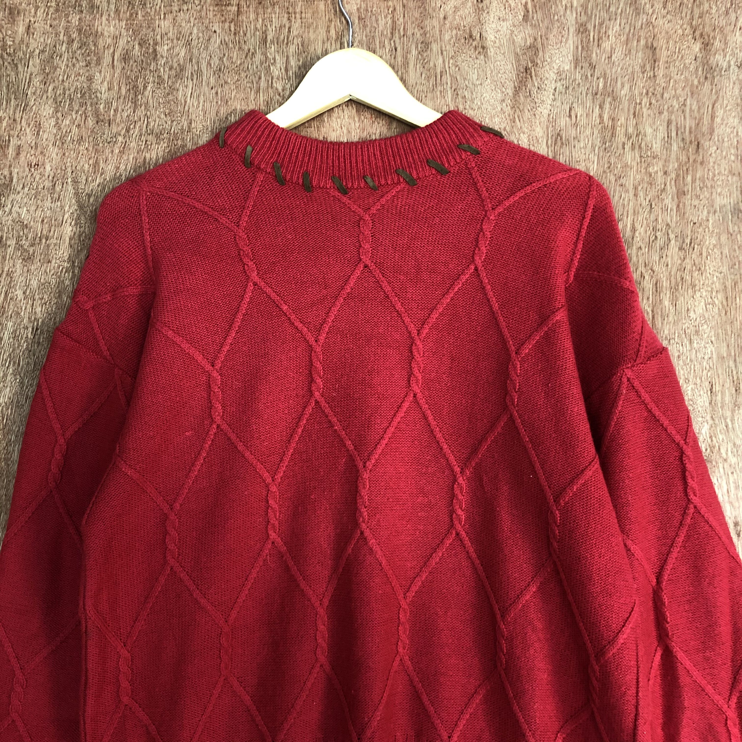 Homespun Knitwear GST Red japan cable long Knitwear #6067 Size US M / EU 48-50 / 2 - 2 Thumbnail