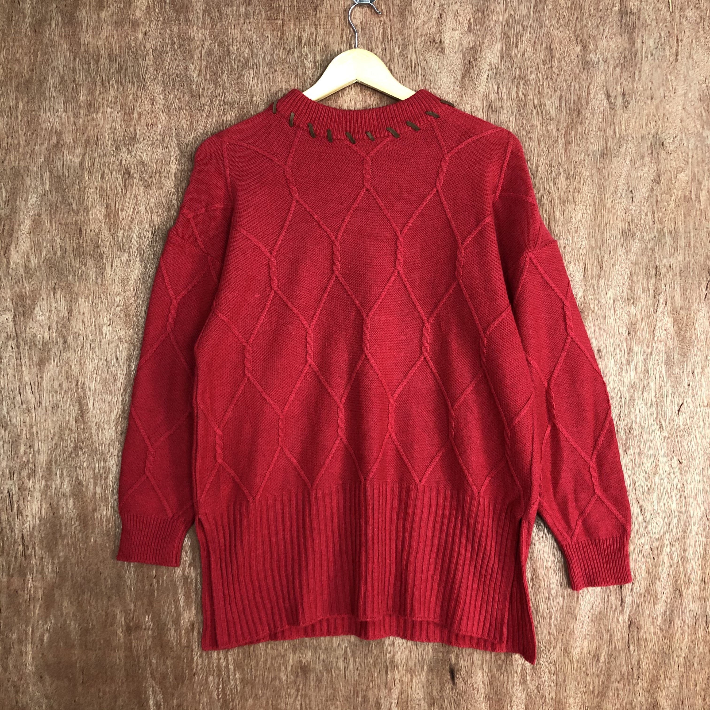 Homespun Knitwear GST Red japan cable long Knitwear #6067 Size US M / EU 48-50 / 2 - 1 Thumbnail