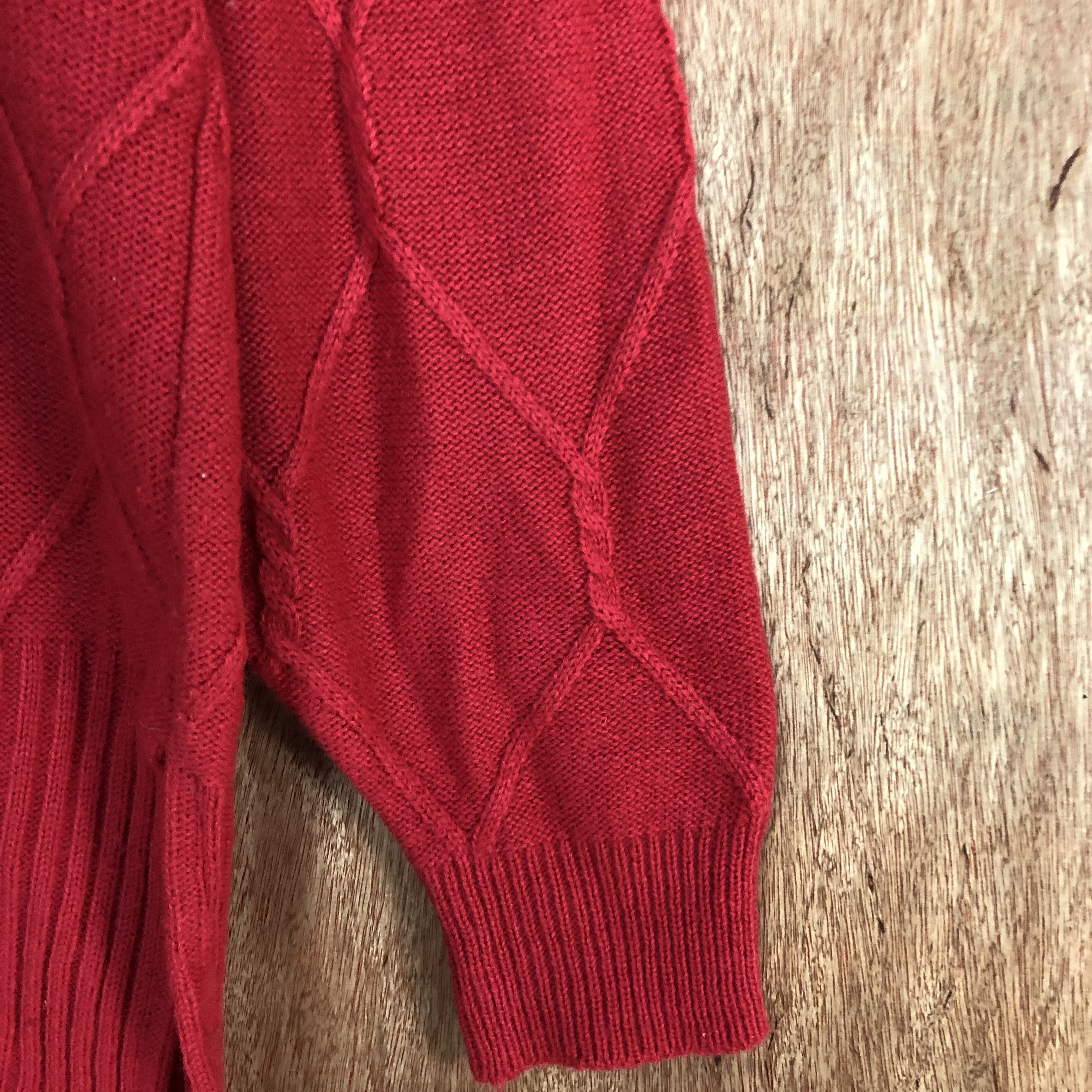 Homespun Knitwear GST Red japan cable long Knitwear #6067 Size US M / EU 48-50 / 2 - 4 Thumbnail