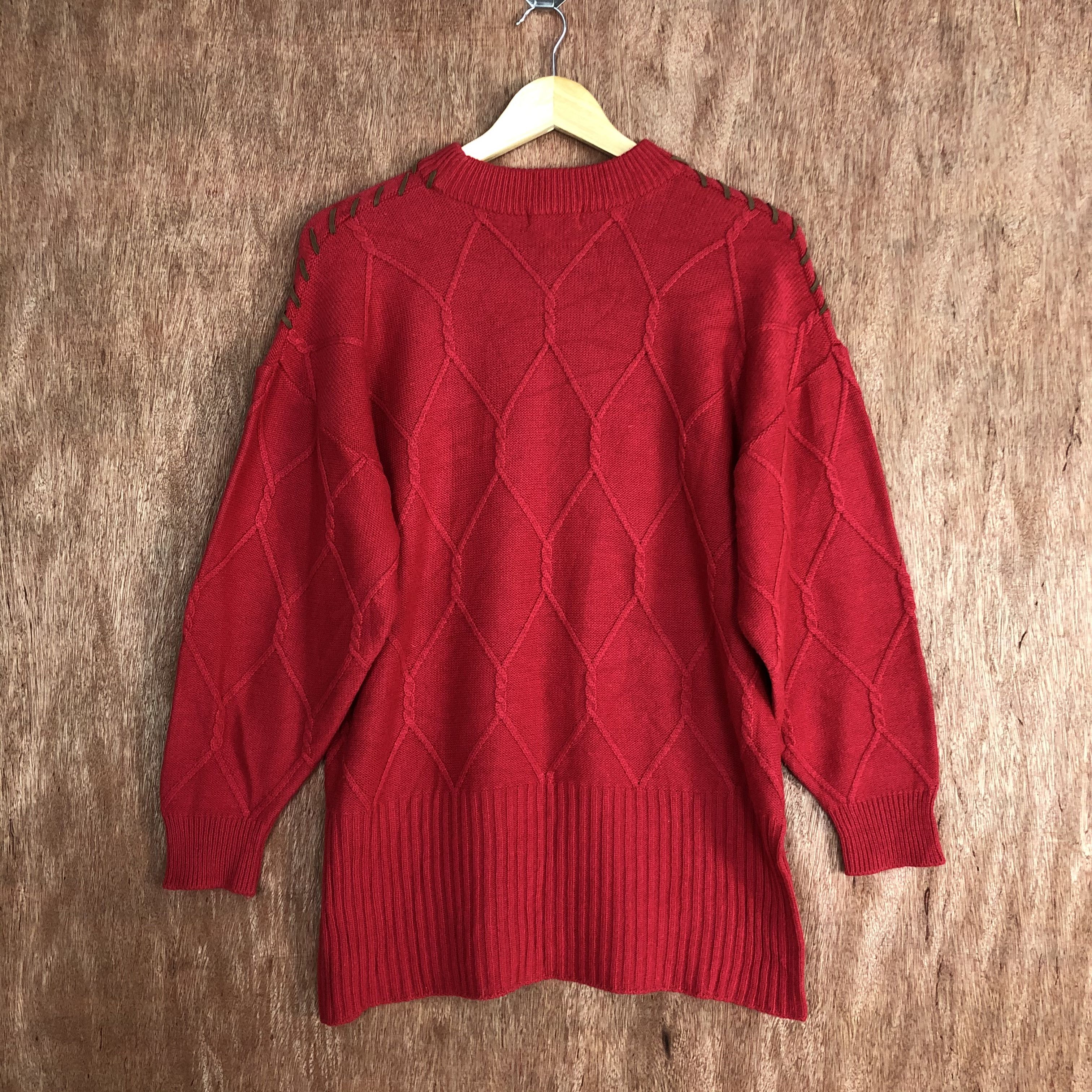 Homespun Knitwear GST Red japan cable long Knitwear #6067 Size US M / EU 48-50 / 2 - 10 Thumbnail