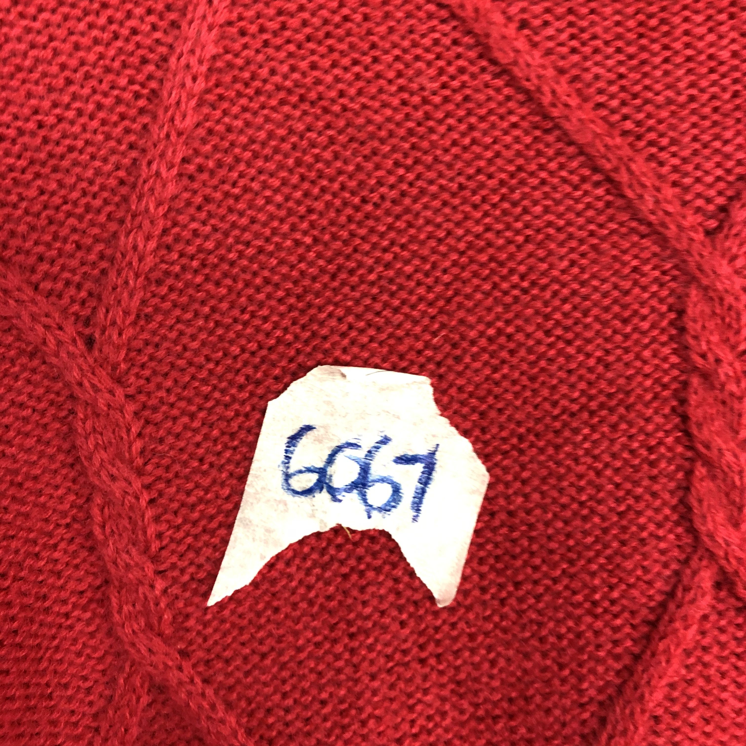 Homespun Knitwear GST Red japan cable long Knitwear #6067 Size US M / EU 48-50 / 2 - 12 Thumbnail