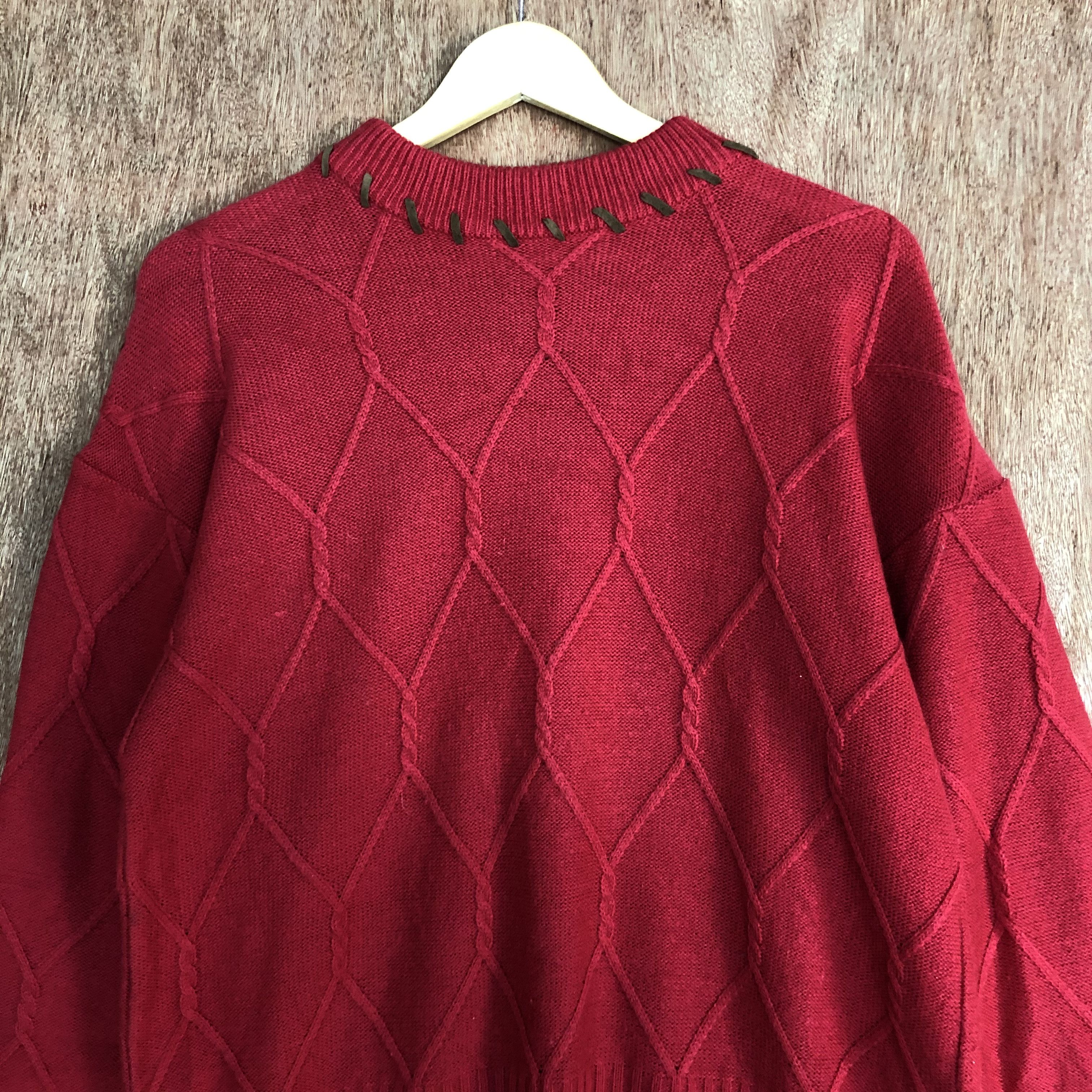 Homespun Knitwear GST Red japan cable long Knitwear #6067 Size US M / EU 48-50 / 2 - 8 Thumbnail