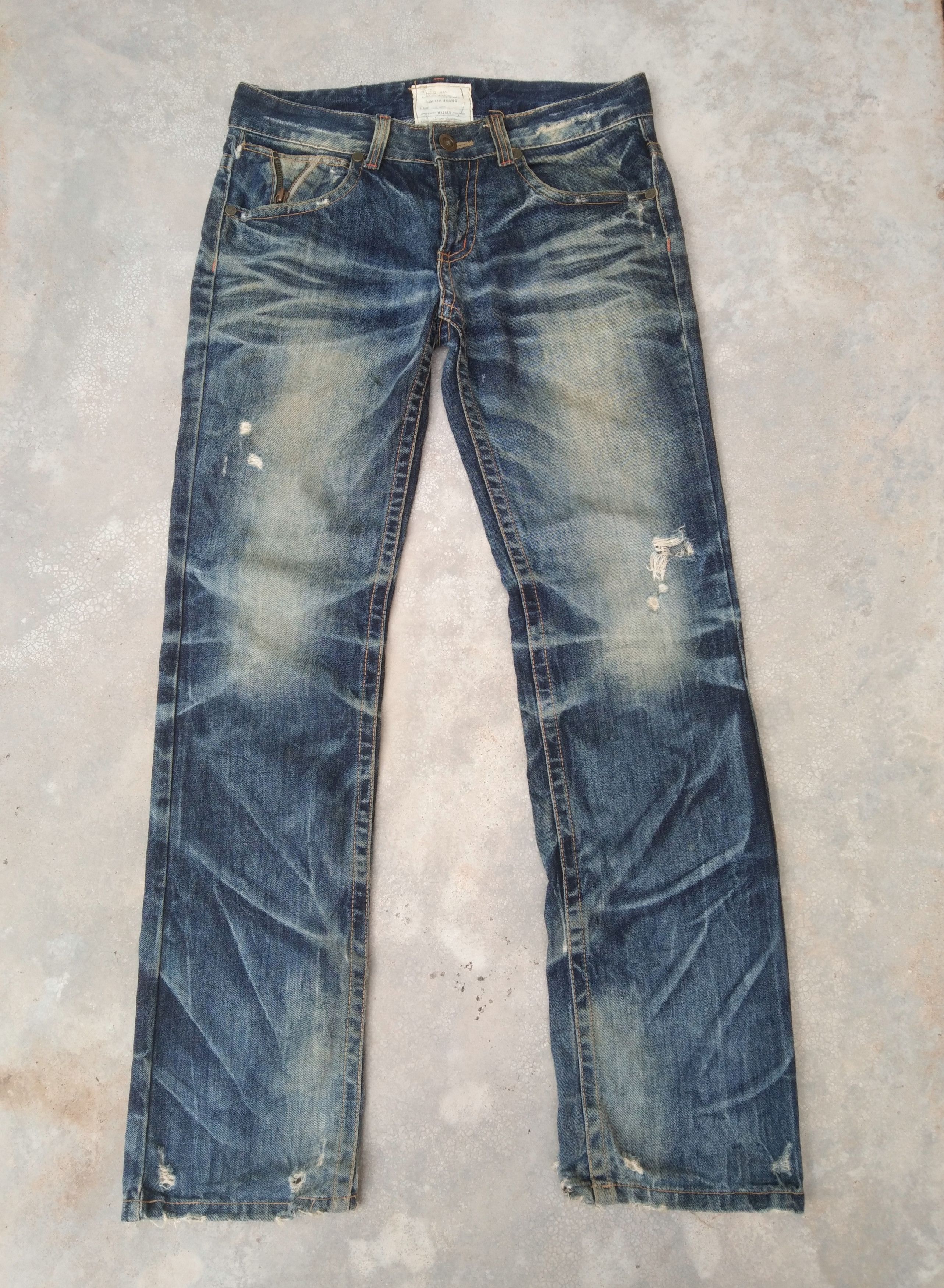 image of Yoshitomo Nara Lolita Japan Distressed Jeans 34X34 in Blue, Men's