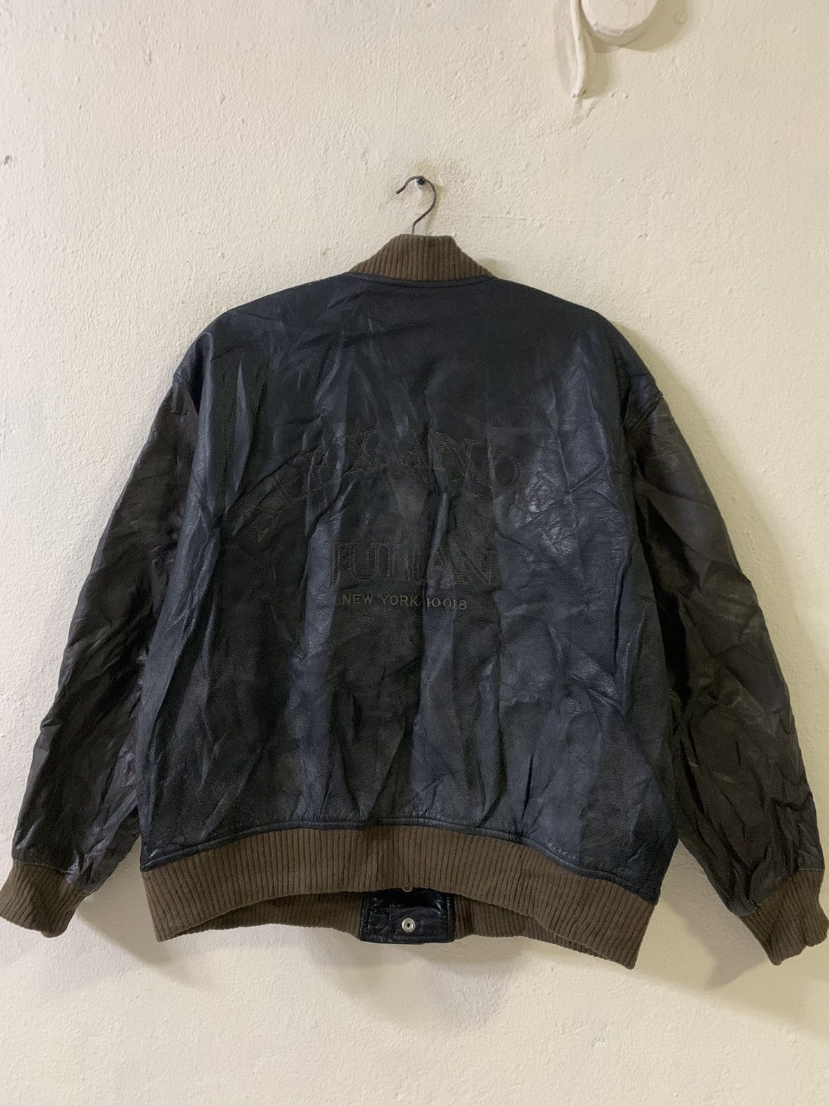 image of Alexander Julian Spellout Leather Jacket in Black, Men's (Size Medium)