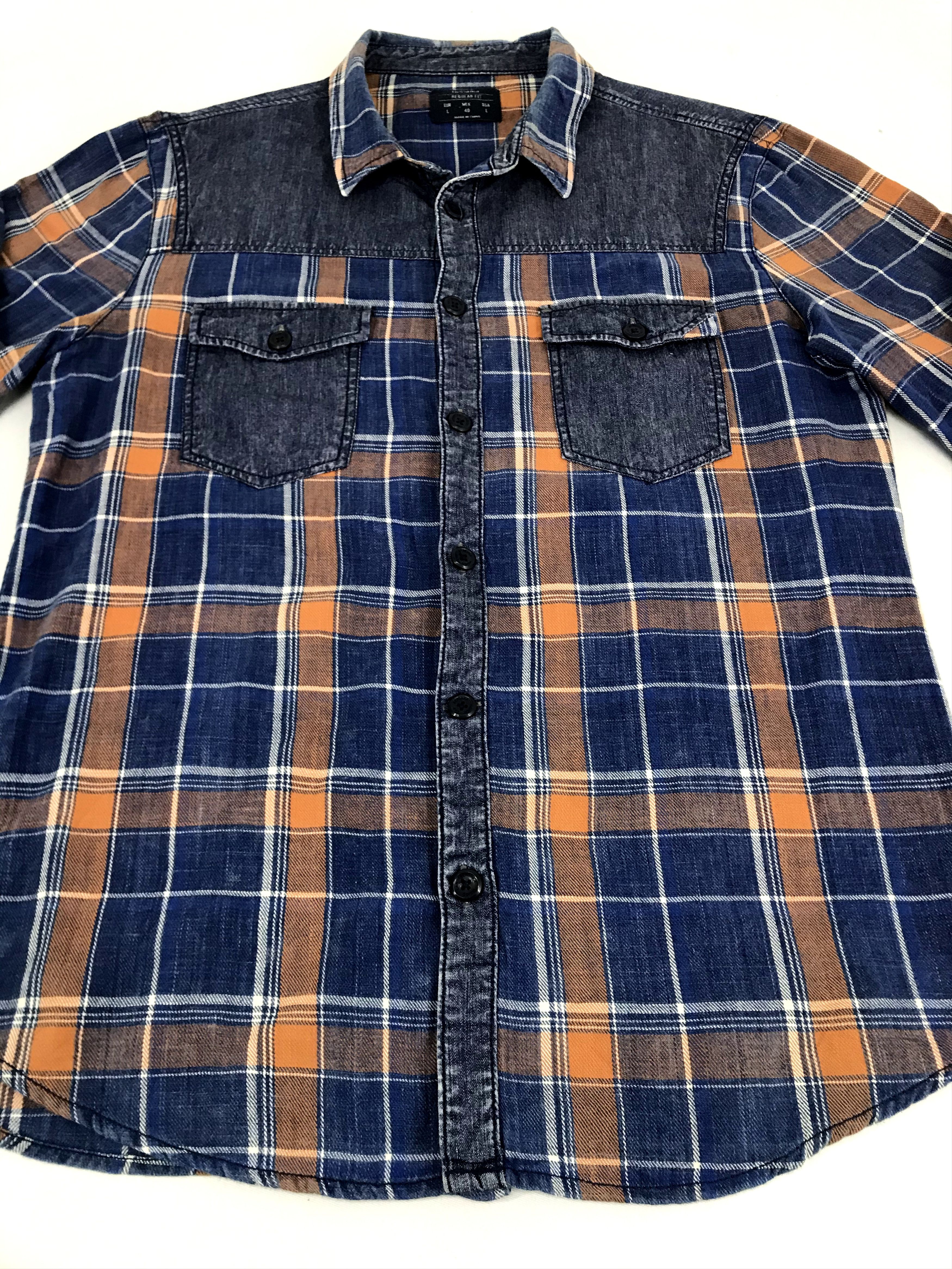 Bershka Bershka Brand Western Mix Denim Flannel Square Size US L / EU 52-54 / 3 - 3 Thumbnail