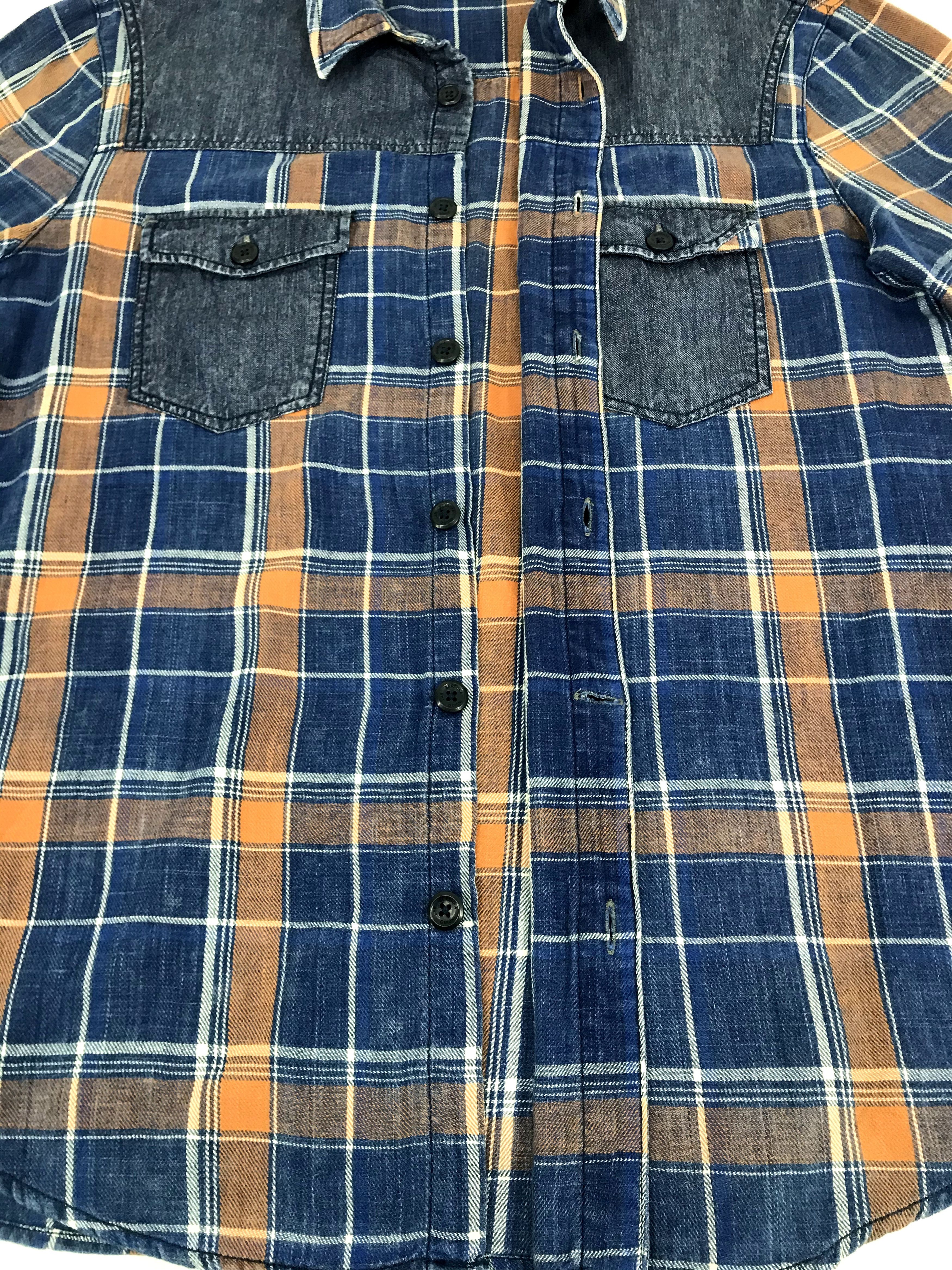 Bershka Bershka Brand Western Mix Denim Flannel Square Size US L / EU 52-54 / 3 - 4 Thumbnail
