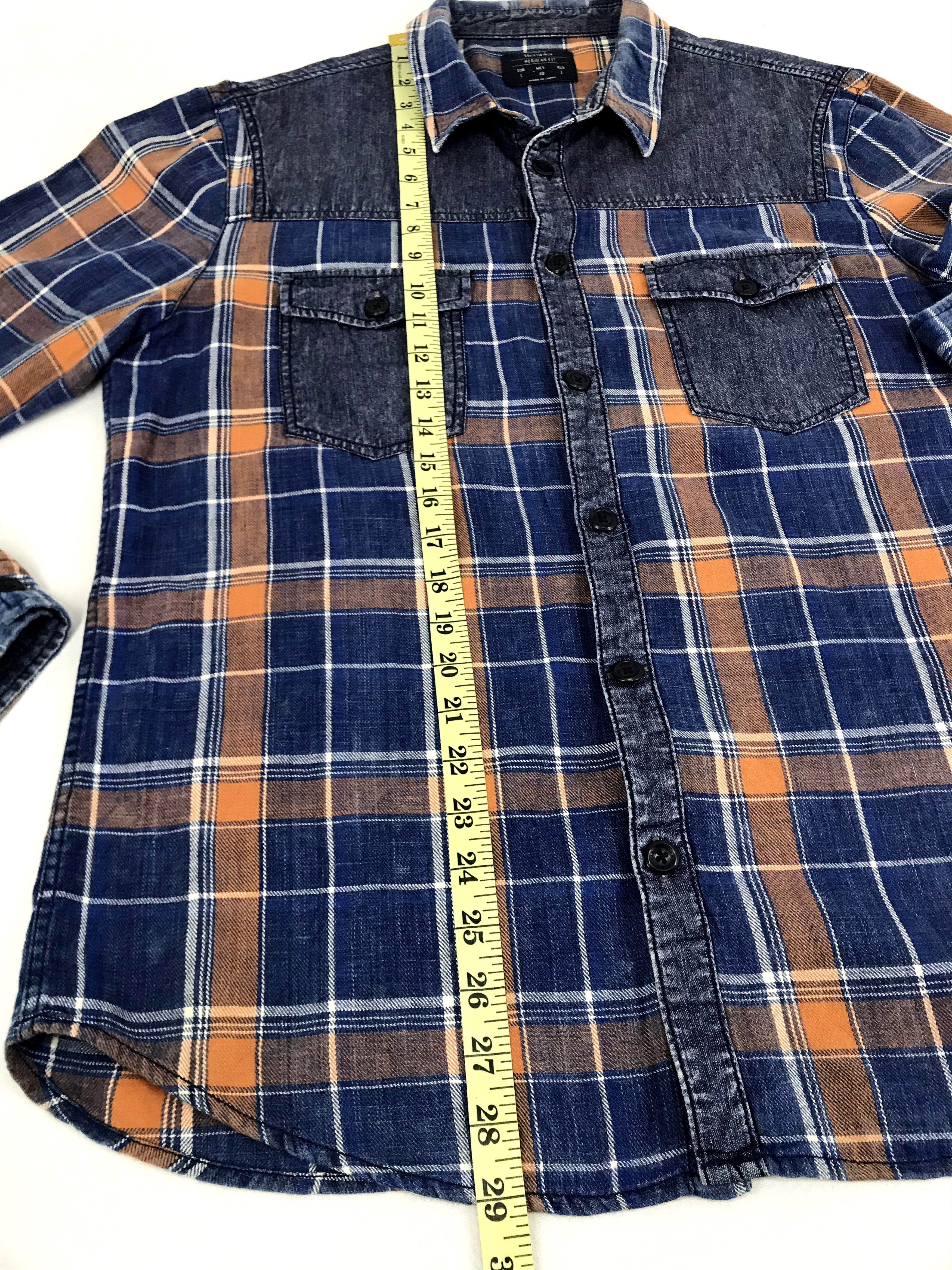 Bershka Bershka Brand Western Mix Denim Flannel Square Size US L / EU 52-54 / 3 - 9 Thumbnail