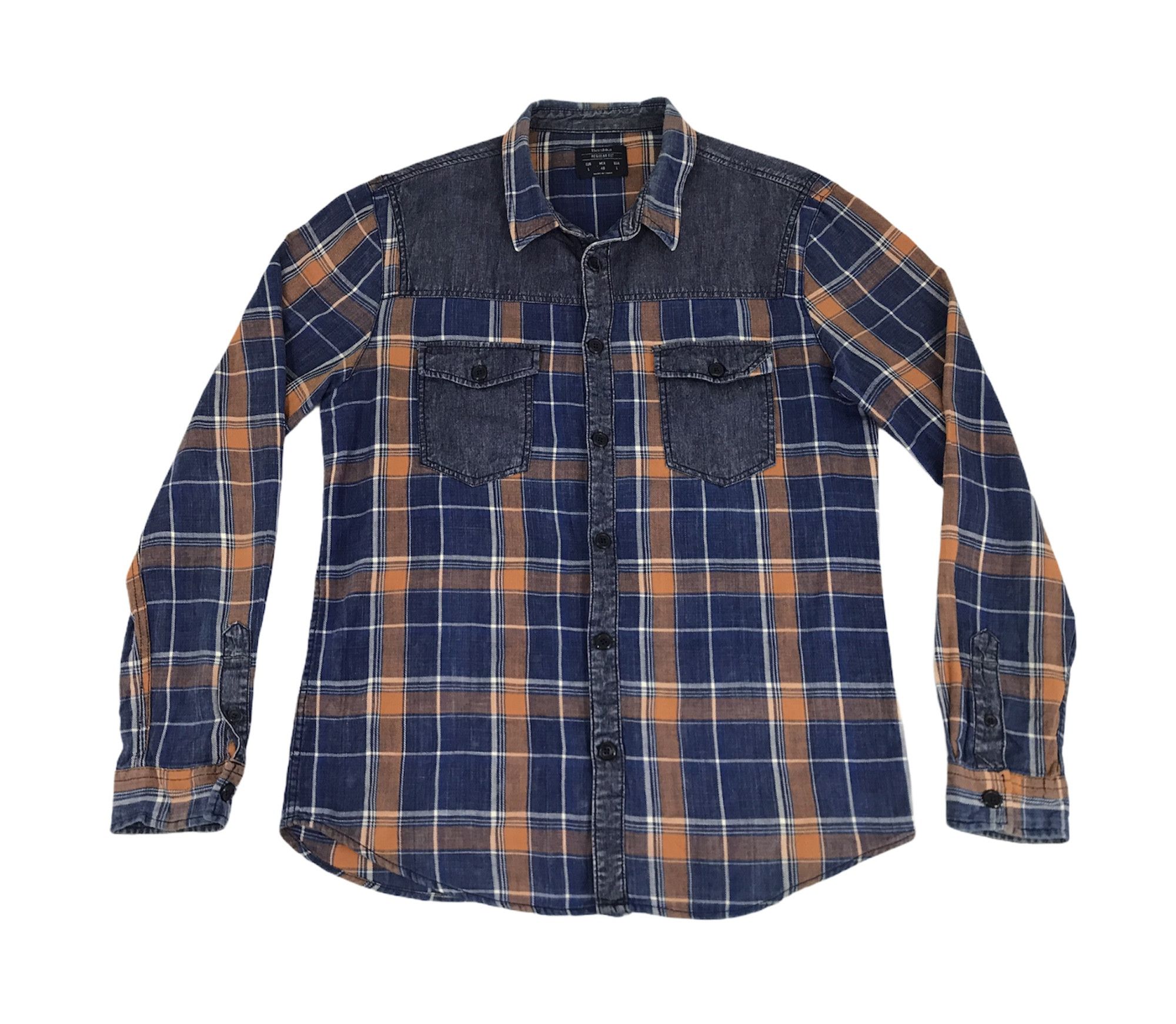 Bershka Bershka Brand Western Mix Denim Flannel Square Size US L / EU 52-54 / 3 - 1 Thumbnail