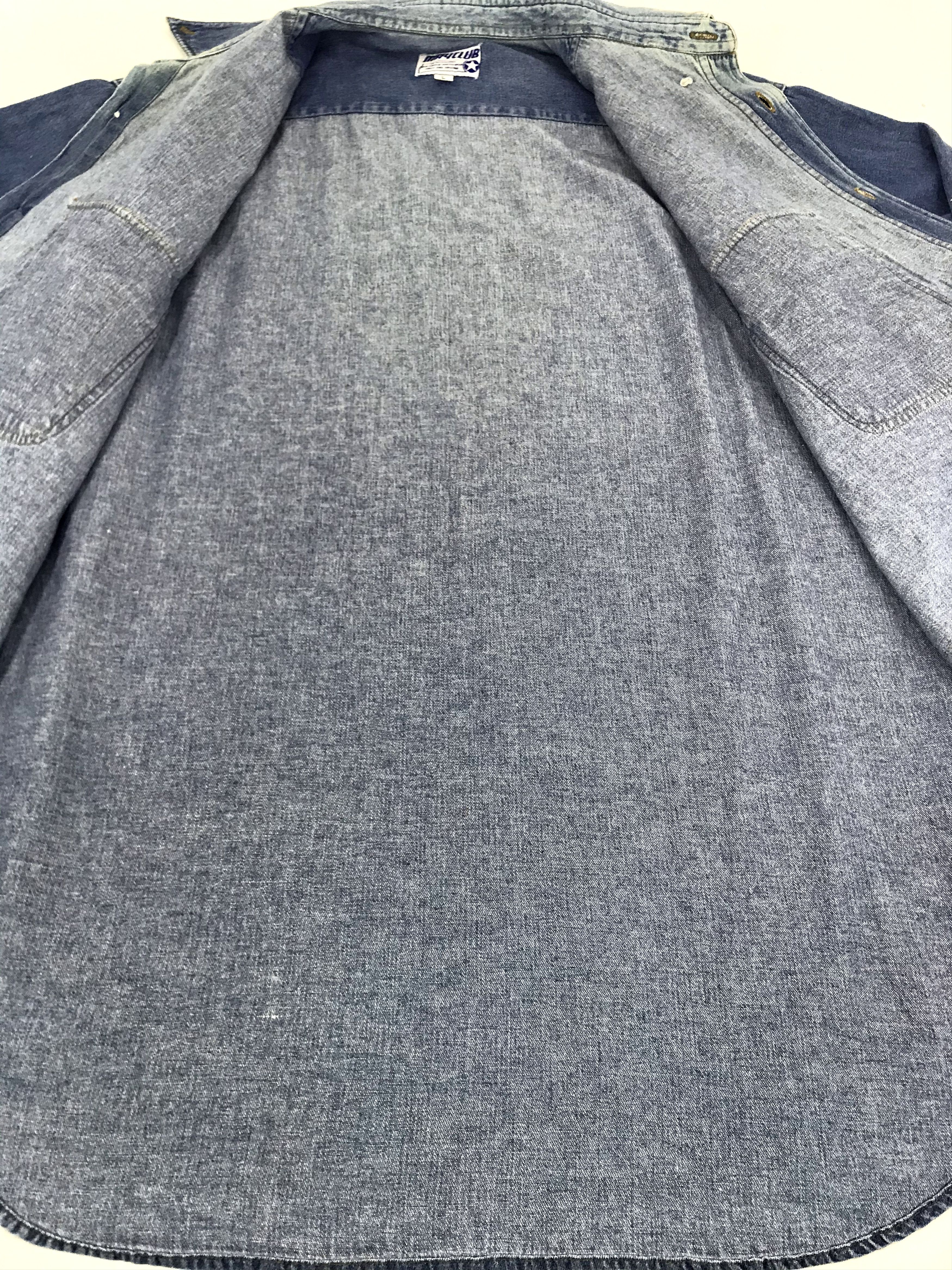 Vintage Mayclub Denim Flannel Jacket Acid Wash Indigo Size US XL / EU 56 / 4 - 4 Thumbnail