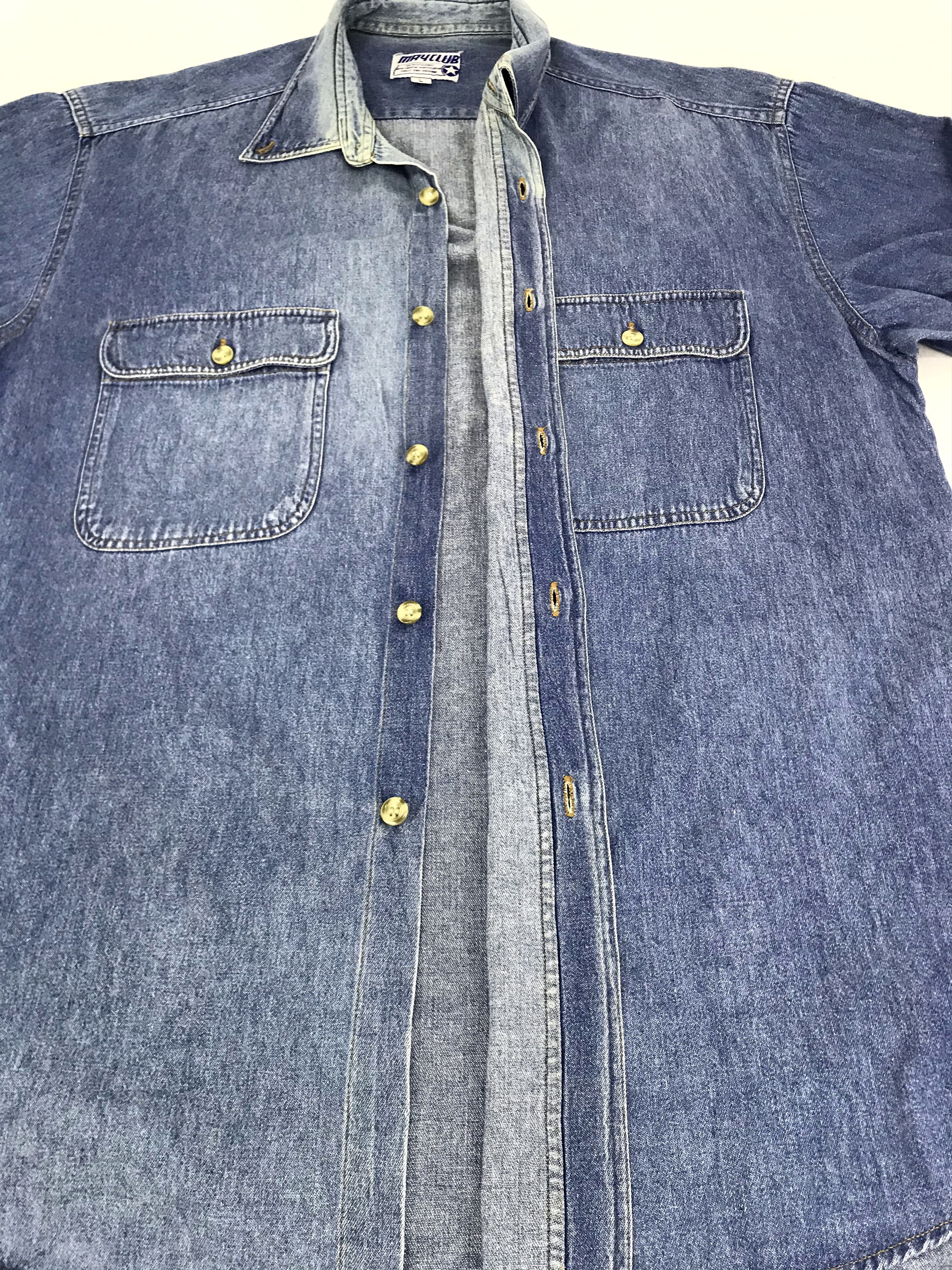 Vintage Mayclub Denim Flannel Jacket Acid Wash Indigo Size US XL / EU 56 / 4 - 3 Thumbnail