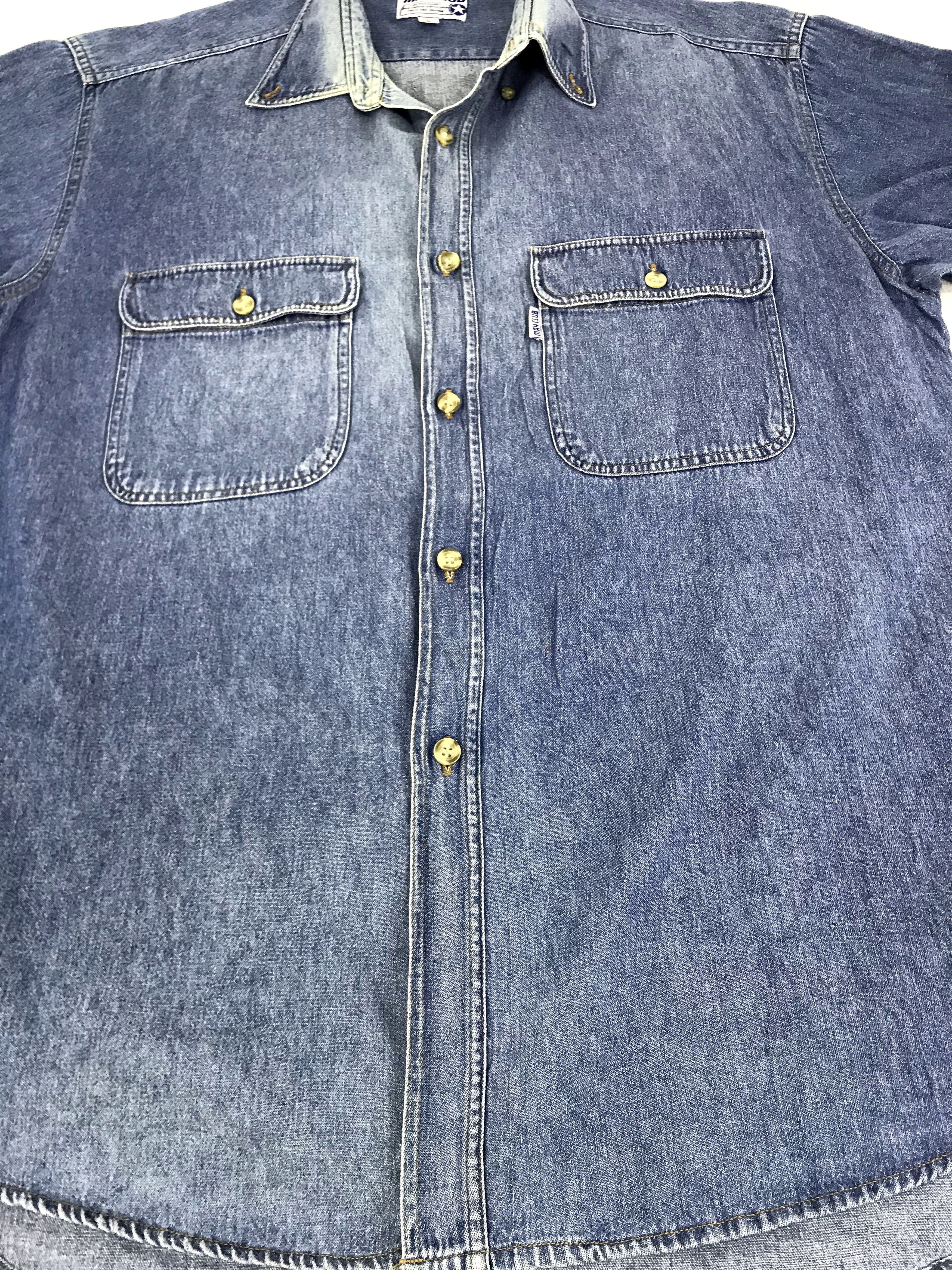 Vintage Mayclub Denim Flannel Jacket Acid Wash Indigo Size US XL / EU 56 / 4 - 2 Thumbnail