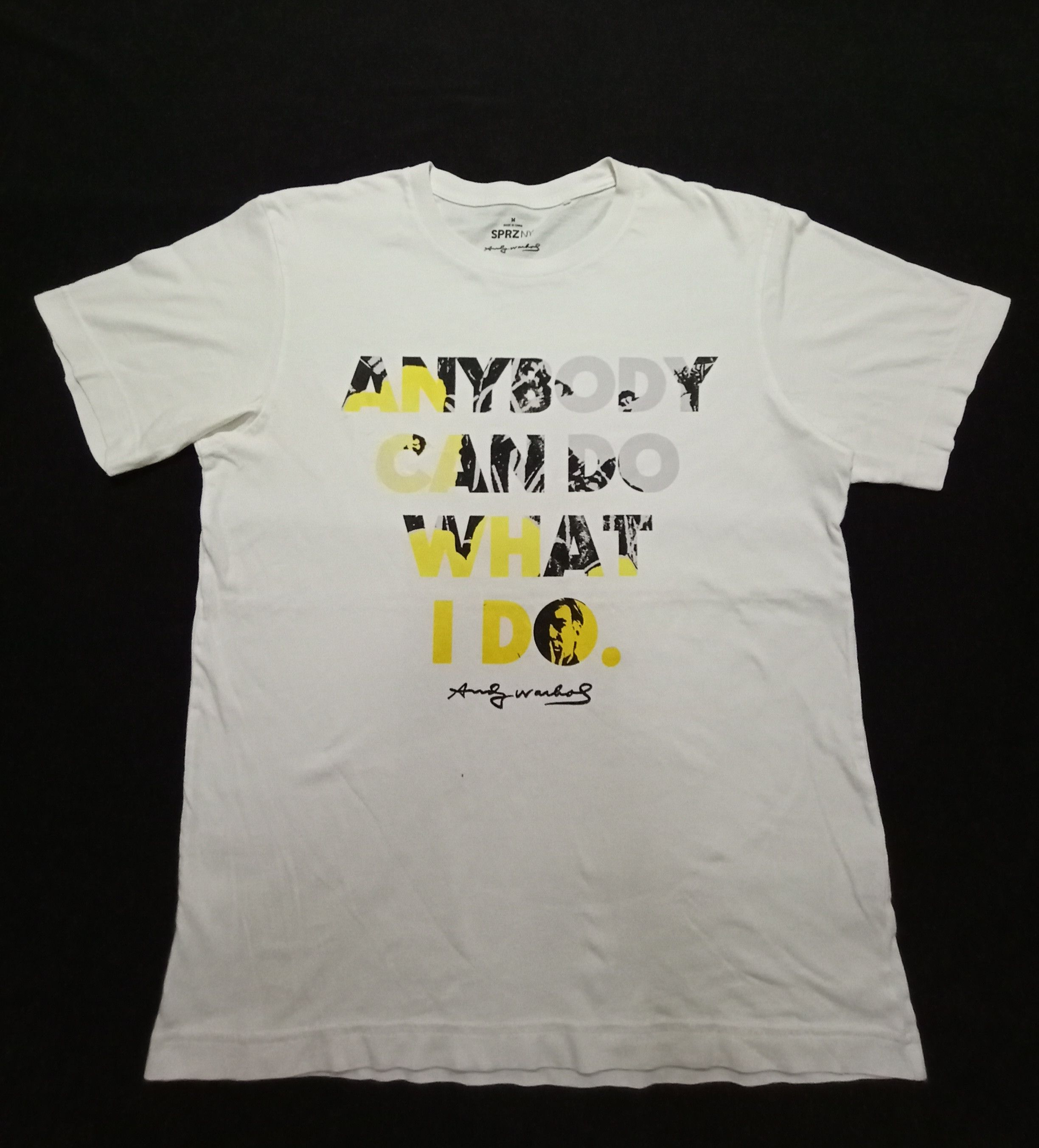 Andy Warhol Andy Warhol Anybody Can Do What I Do White Tee Size US M / EU 48-50 / 2 - 1 Thumbnail