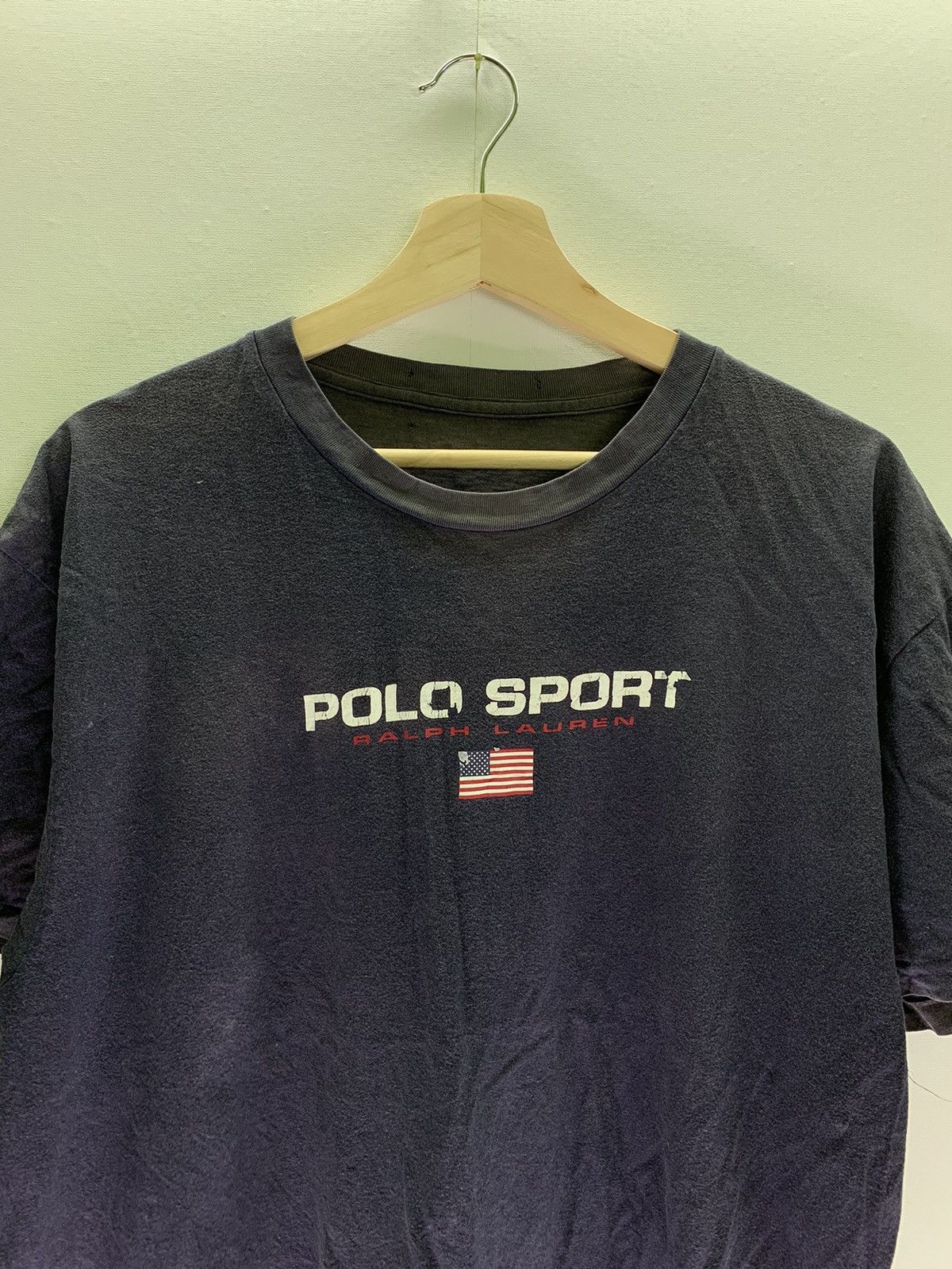 Polo Ralph Lauren Vintage THRASHED Faded Polo Sport TEE Single Stich Size US L / EU 52-54 / 3 - 3 Thumbnail