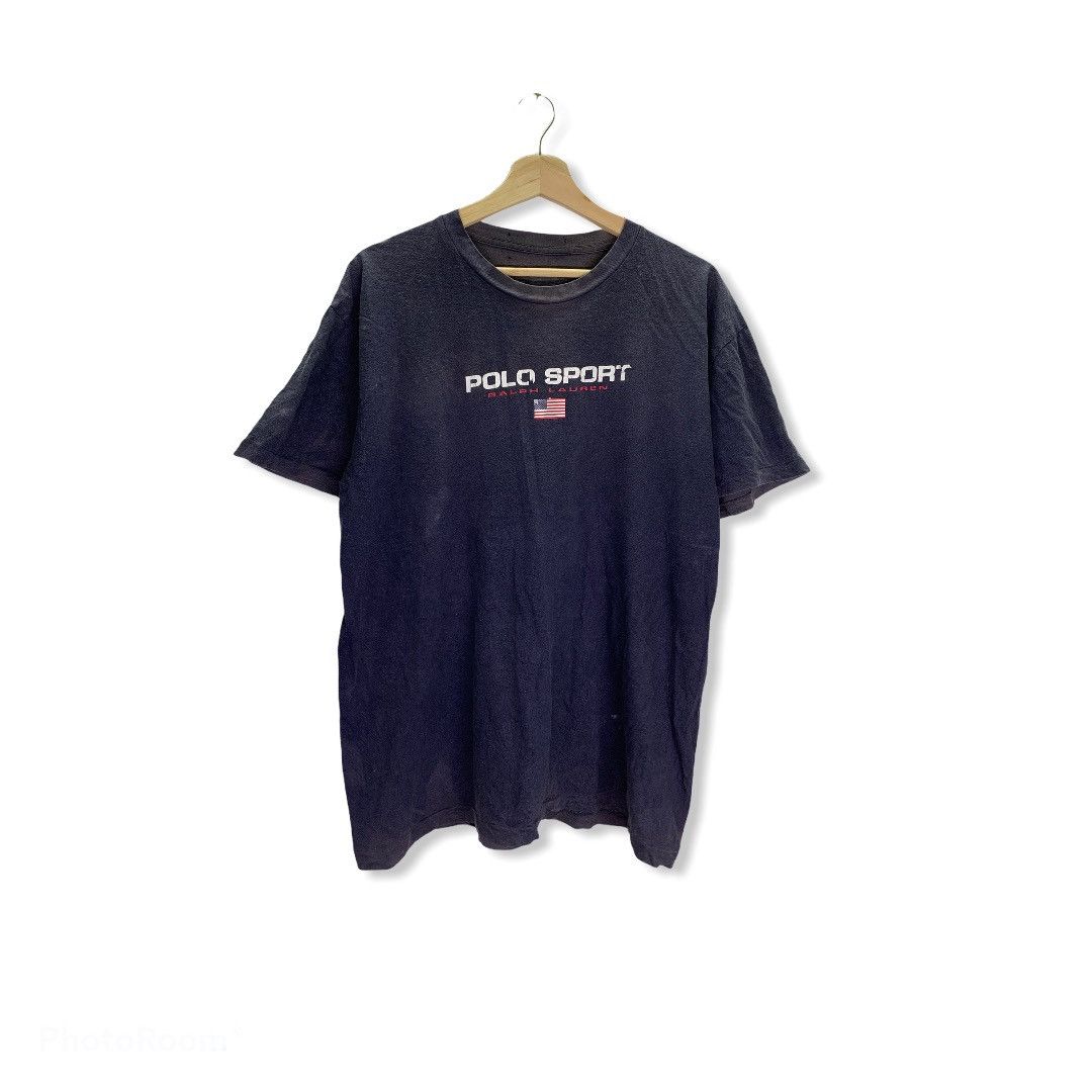 Polo Ralph Lauren Vintage THRASHED Faded Polo Sport TEE Single Stich Size US L / EU 52-54 / 3 - 1 Thumbnail