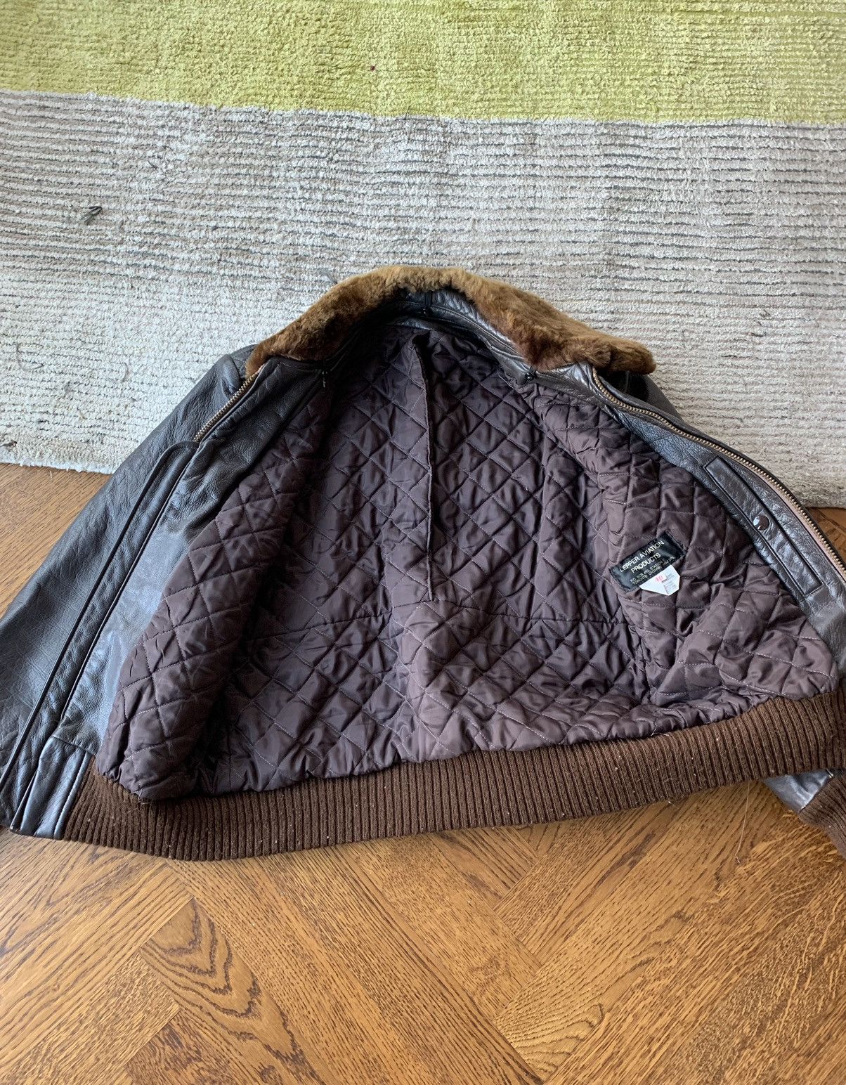 Other Vintage Brown Leather G-1 Bomber Jacket A-2 Flight Fur 40 Size US XS / EU 42 / 0 - 10 Thumbnail