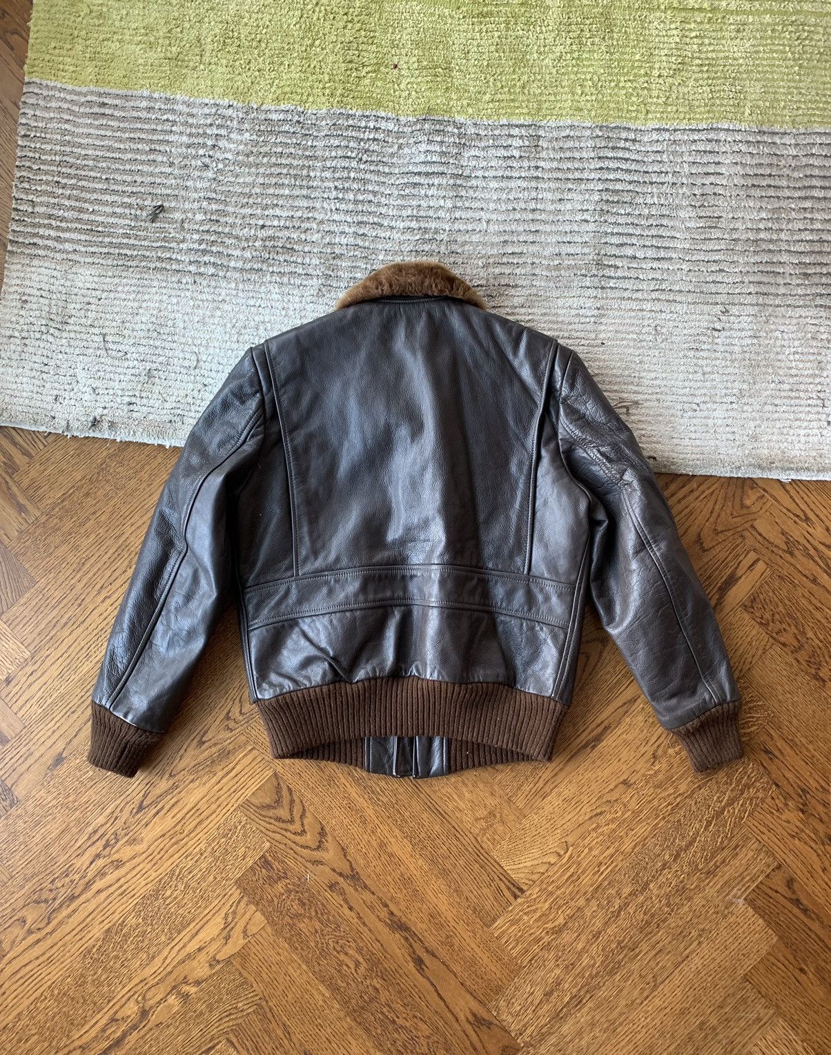 Other Vintage Brown Leather G-1 Bomber Jacket A-2 Flight Fur 40 Size US XS / EU 42 / 0 - 8 Thumbnail