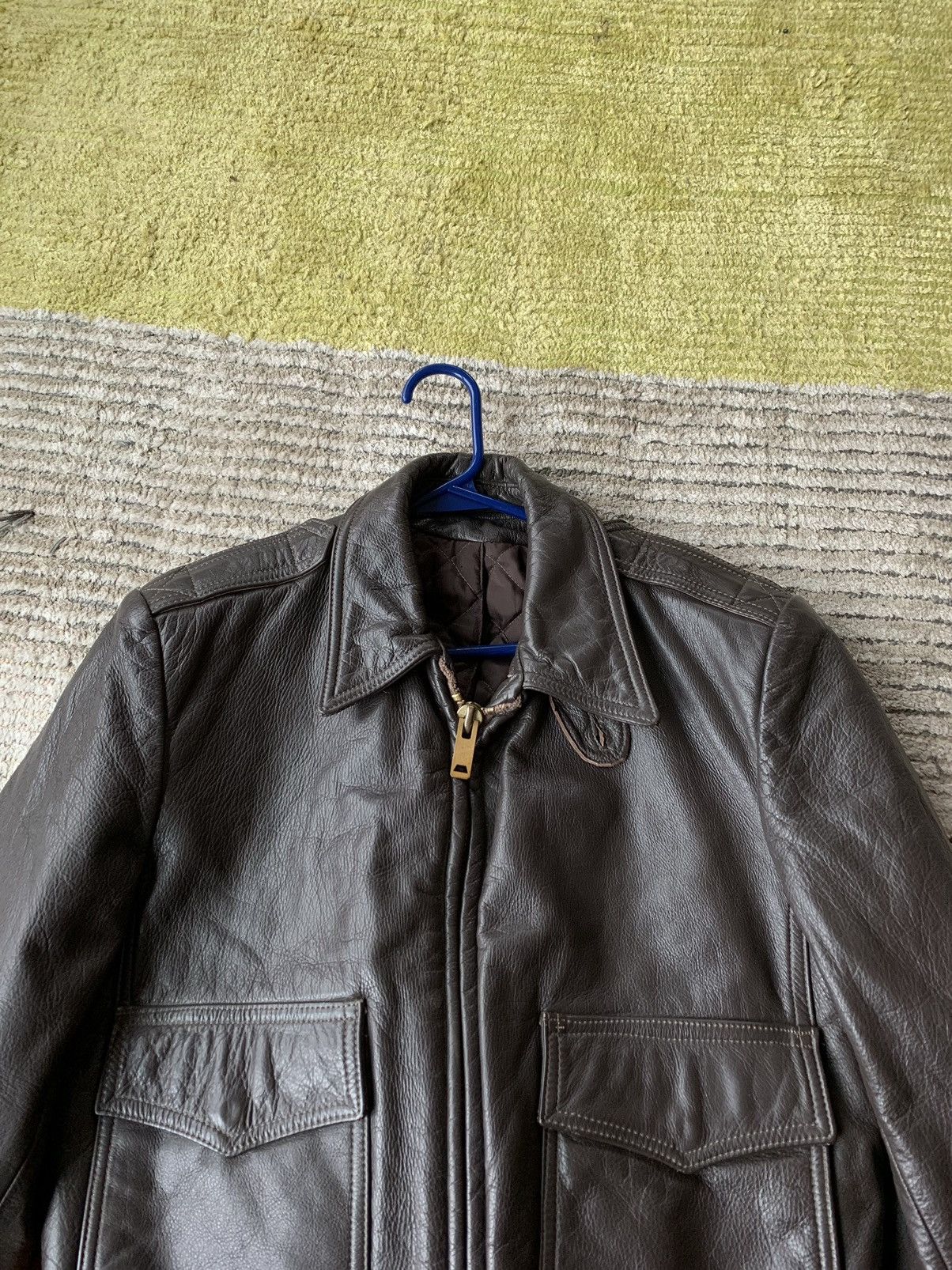 Other Vintage Brown Leather G-1 Bomber Jacket A-2 Flight Fur 40 Size US XS / EU 42 / 0 - 15 Thumbnail